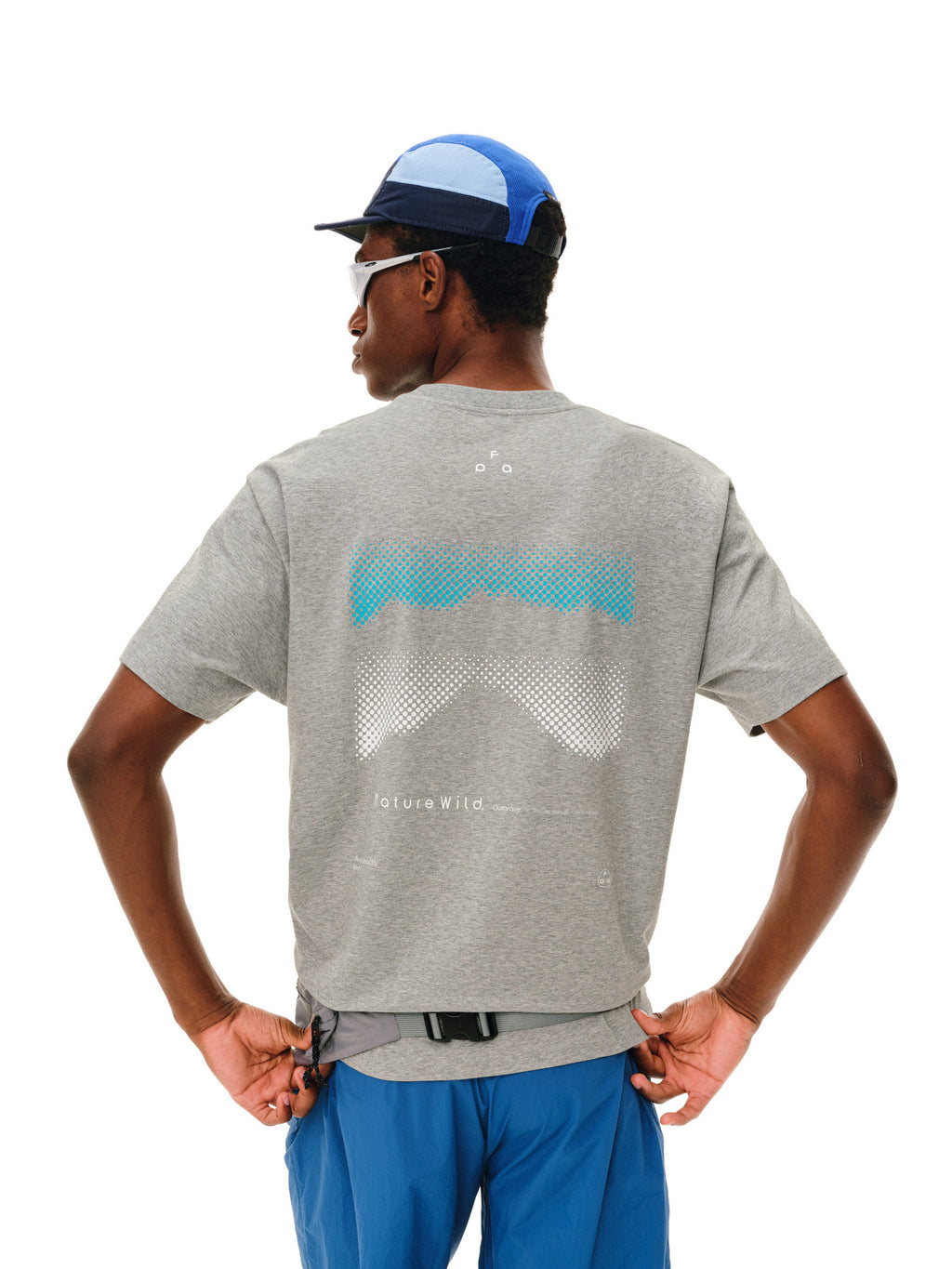FPA COOLMAX Mountain Wave Gradient Short Sleeve T-Shirt - Summer Cool & Quick-Dry Breathable Crew Neck Unisex Tee