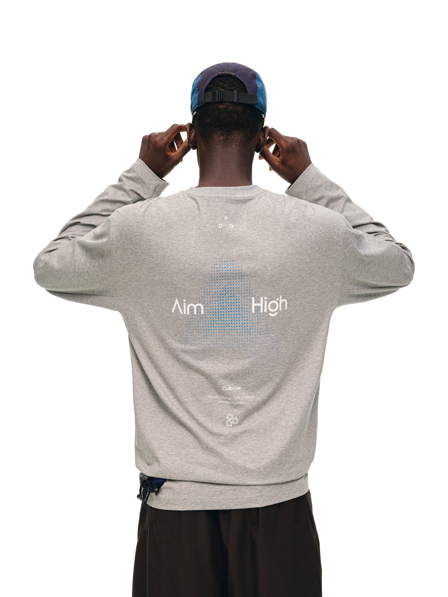 FPA Polka Dot Mountain Print Athletic T-Shirt - Outdoor Quick-Dry Breathable Crew Neck Fitness Casual Long Sleeve for Men