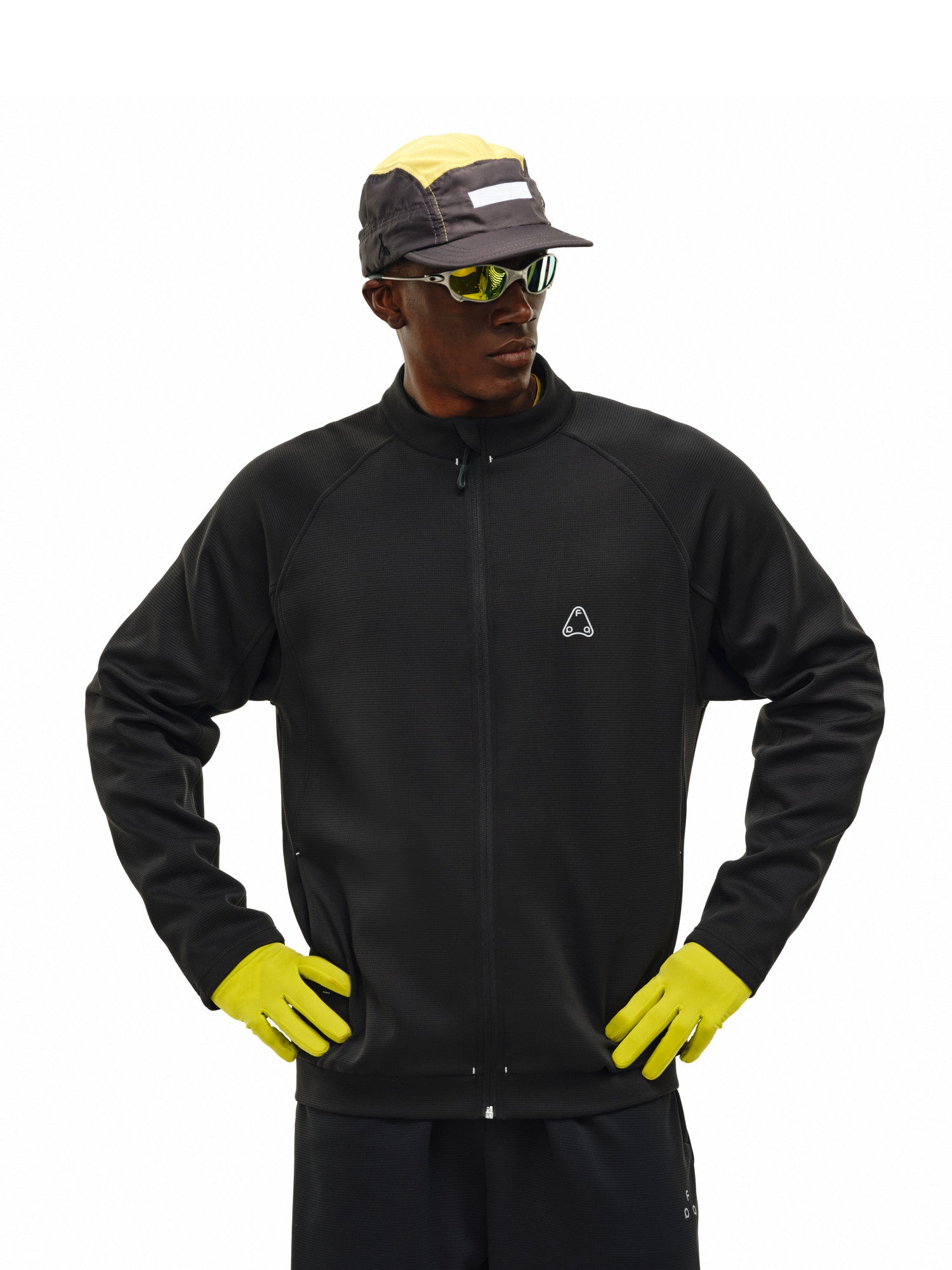 FPA Color-Block Logo Stand Collar Zip-Up Hoodie Sweatshirt for Men and Women, Casual Spring/Fall Jacket