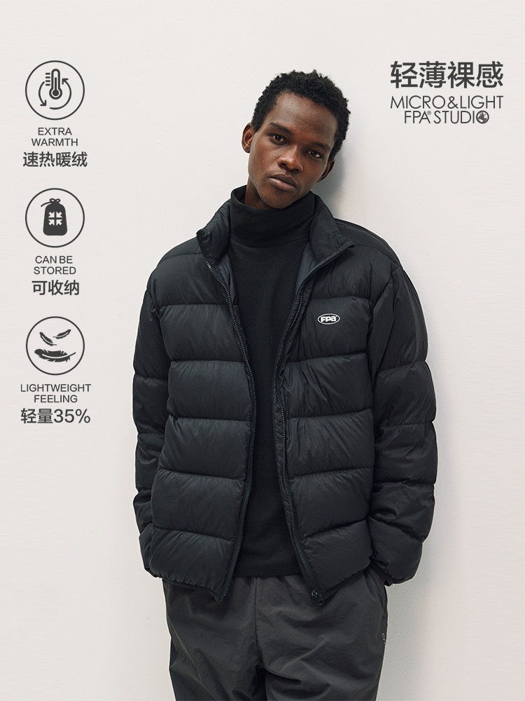 FPA Lightweight 90% White Duck Down Puffer Jacket for Couples - Black, Autumn/Winter