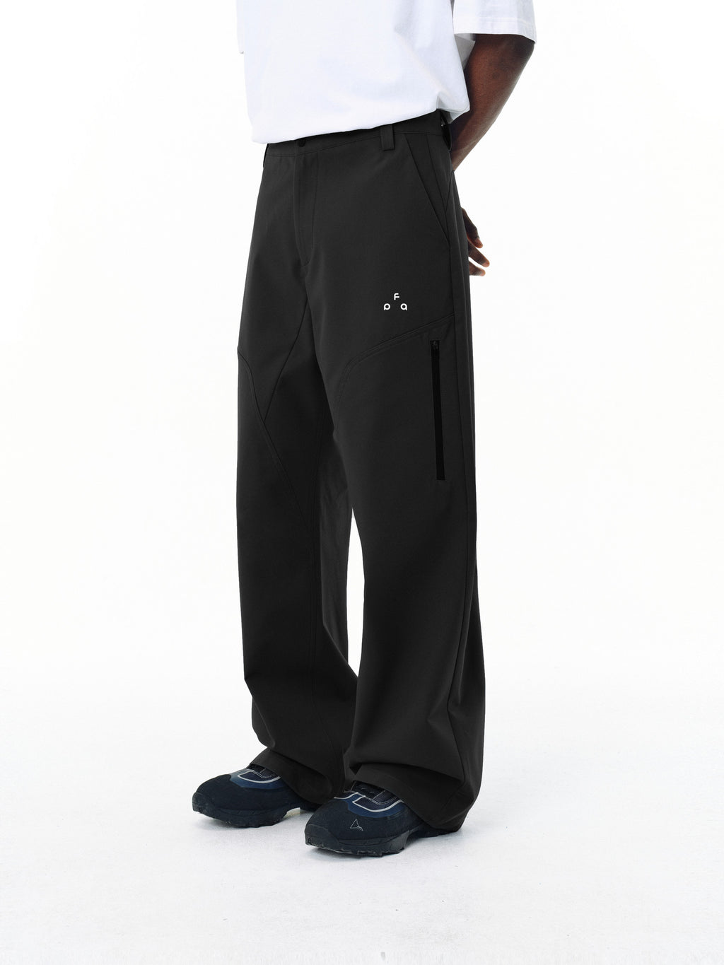 FPA Waterproof Softshell Outdoor Casual Pants – Chinese Streetwear Trend Loose Straight-Leg Sports Black Long Pants