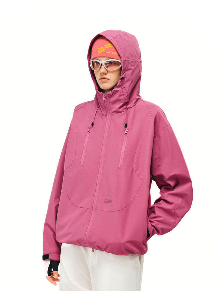 FPA Double-Zip Hooded Structured Shell Jacket – Chinese Streetwear Outdoor Windbreaker for Couples