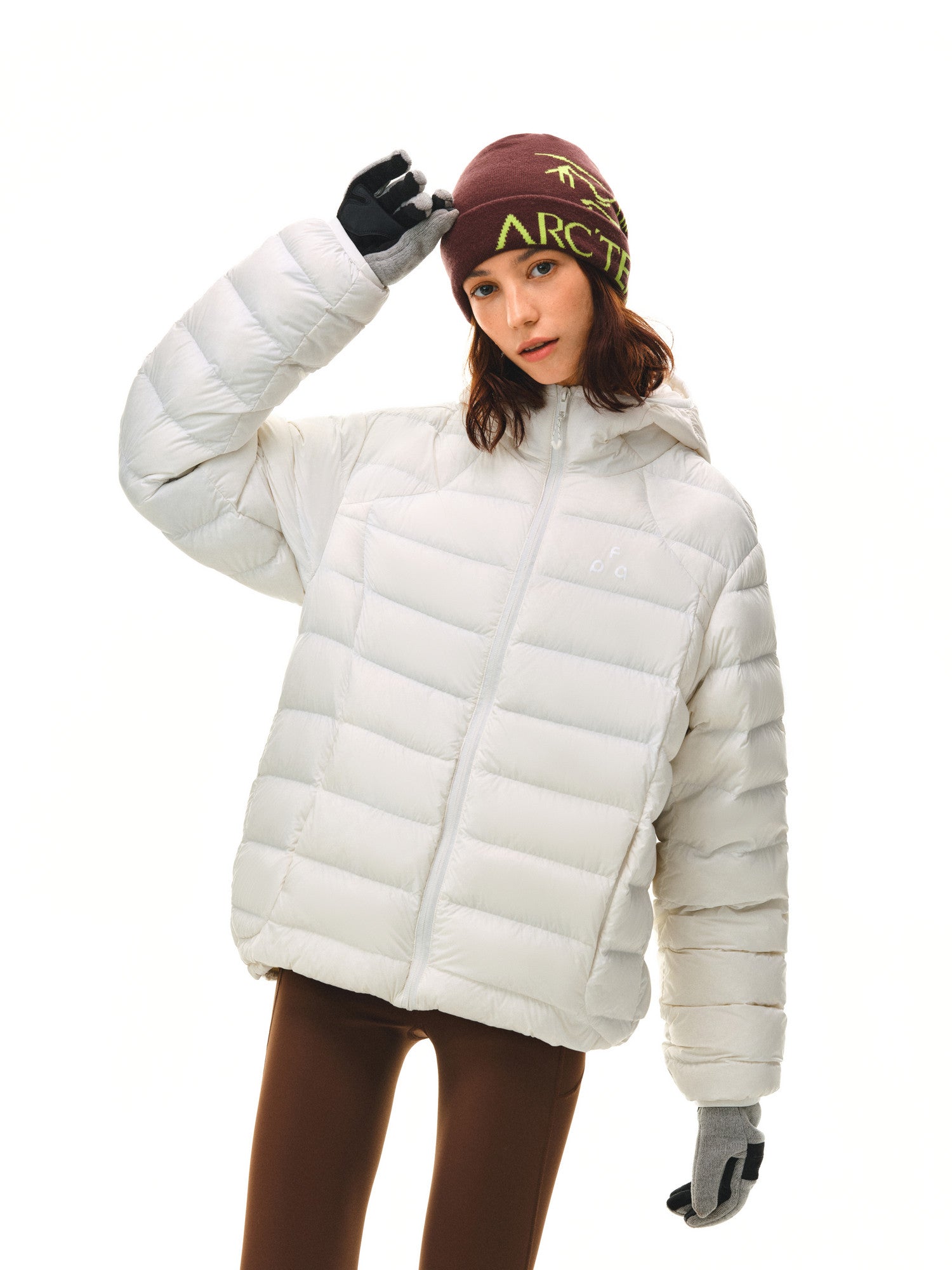 FPA Brand Triangle Logo Hooded Down Jacket - Autumn/Winter Sports Lightweight Warm Couple Ribbed Down Coat for Men