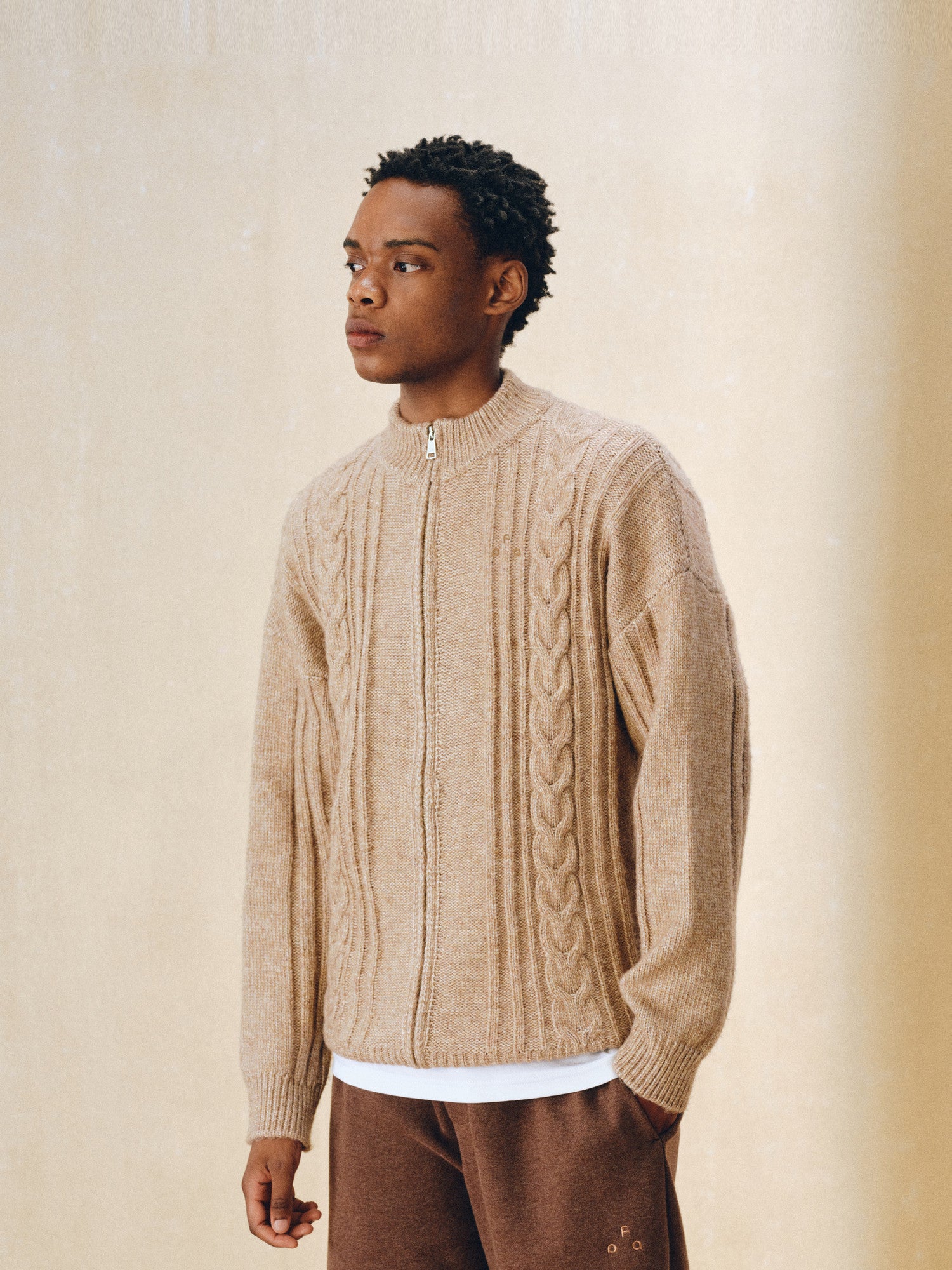 FPA Loose-Fit Chunky Yarn Zip-Up Sweater 2026 New Retro Unisex Cardigan Knit Top