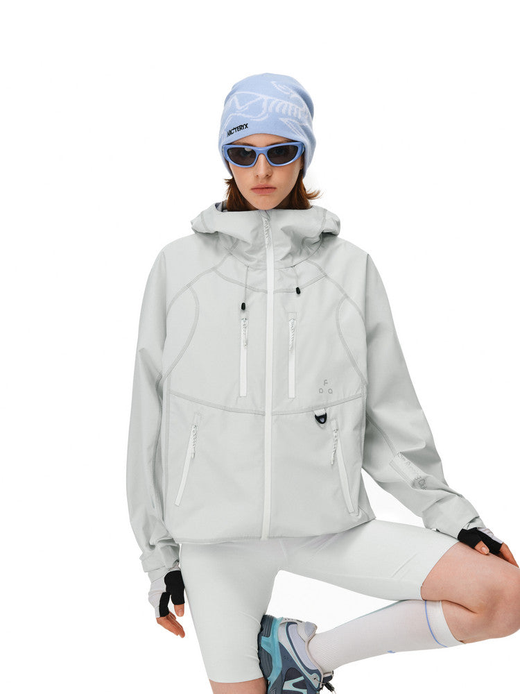 FPA Hasso Thread Contrast Zipper Waterproof Windbreaker Jacket – Unisex Loose-Fit Sports Coat
