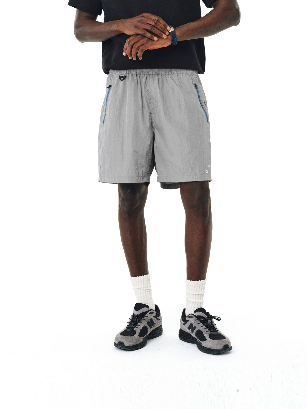 FPA Sports Outdoor Color-Block Zip Shorts – Trendy Loose-Fit Casual Fitness Shorts with Pockets