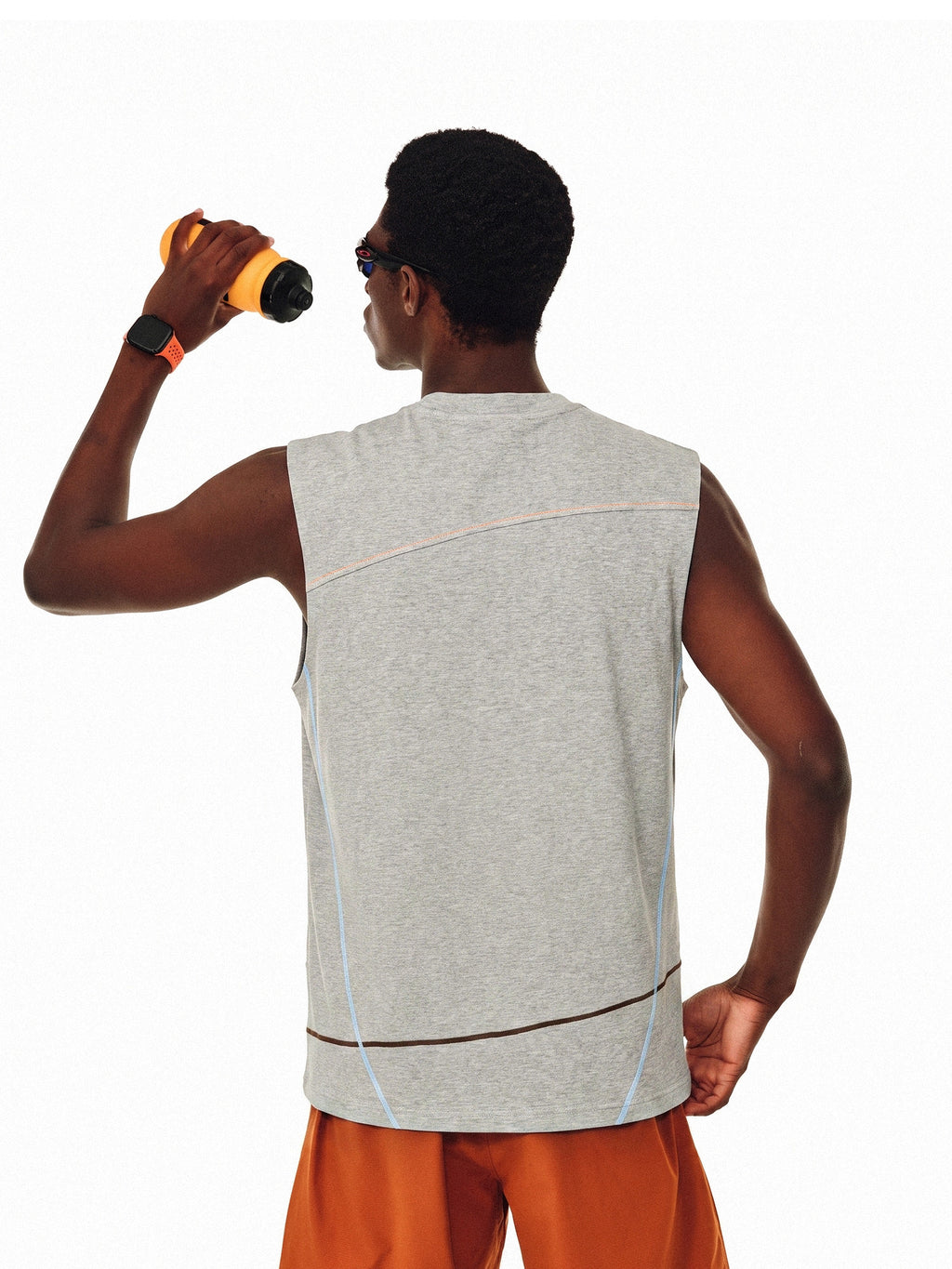 FPA Hasso Line Contrast Sleeveless Vest - Summer Outdoor Sports Fitness Running Basketball Breathable Tank Top for Men