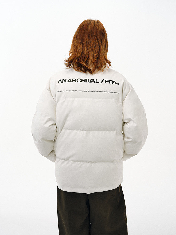 FPA Winter Couple PU Leather Cotton Jacket - Chinese Street Style Thick White Puffer Coat for Men