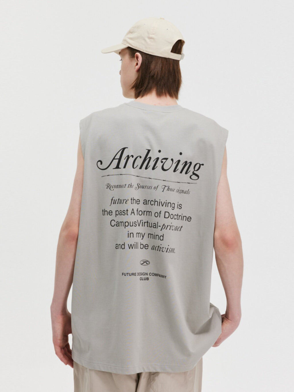 FPA Washed Letter Graphic Tank Top Summer Sport Fitness Chinese Street Style Loose Retro Cotton Sleeveless T-Shirt