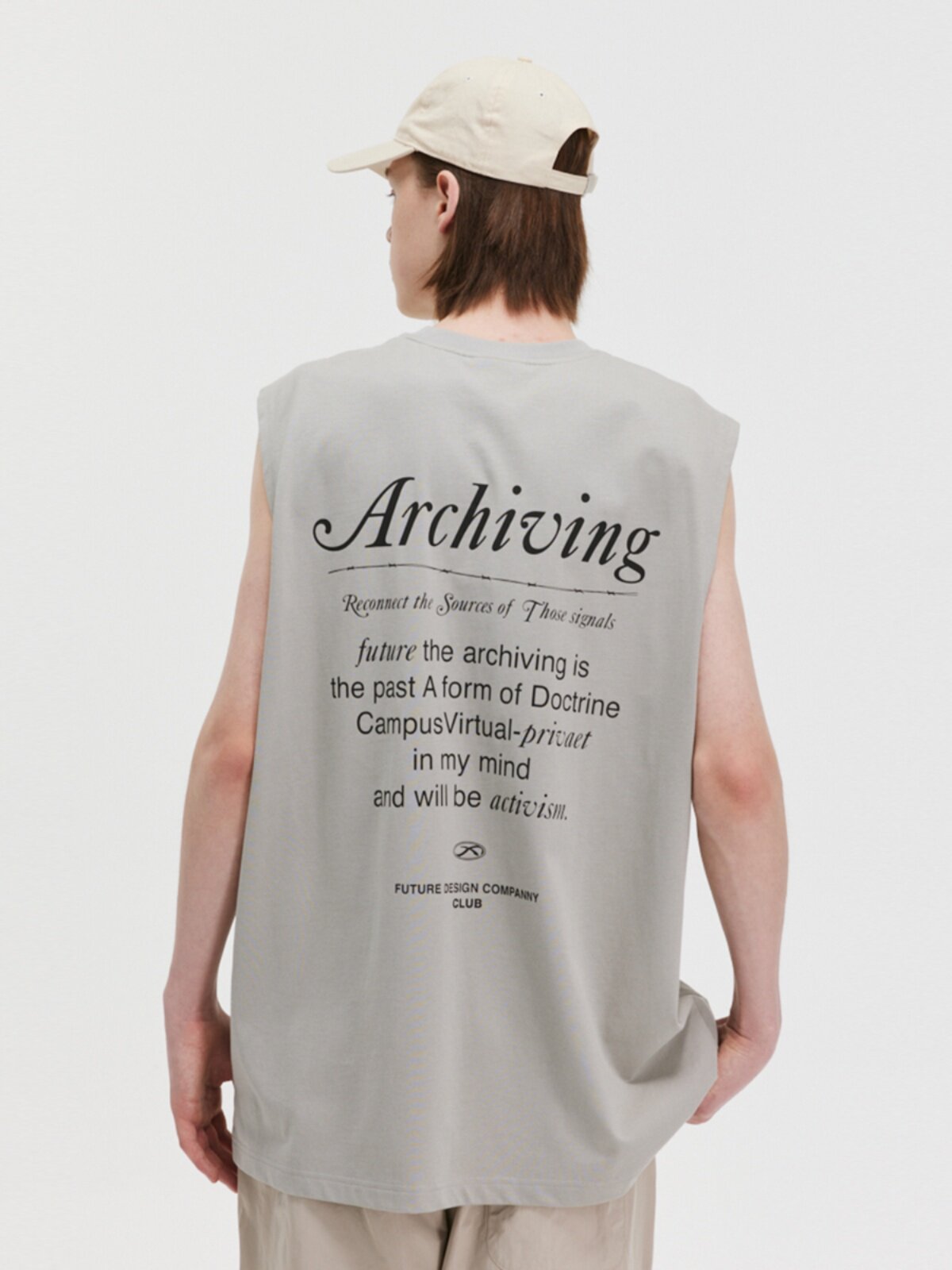 FPA Washed Letter Graphic Tank Top Summer Sport Fitness Chinese Street Style Loose Retro Cotton Sleeveless T-Shirt