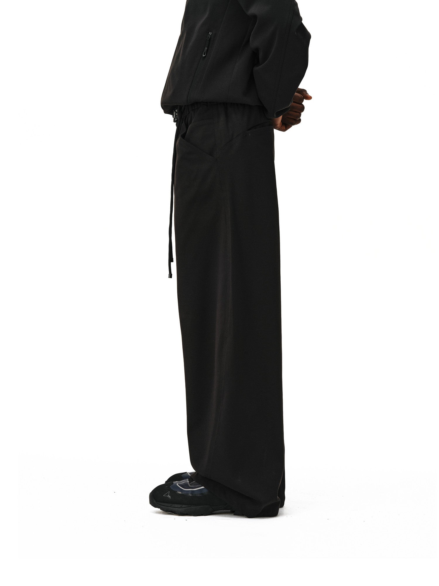 FPA Outdoor Sports Moisture-Wicking Four-Way Stretch Curved Blade Trousers 2026 New Loose Wide-Leg Black Casual Pants