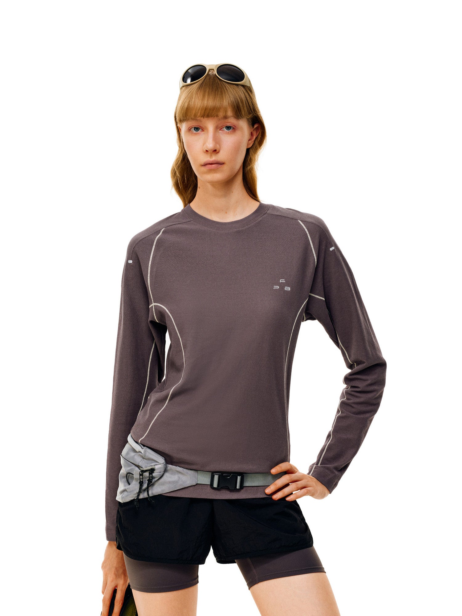 FPA Fish Scale Mesh High-Stretch Breathable Contrast Long-Sleeve Basic Logo Round Neck Autumn Couple Fitted Sports T-Shirt