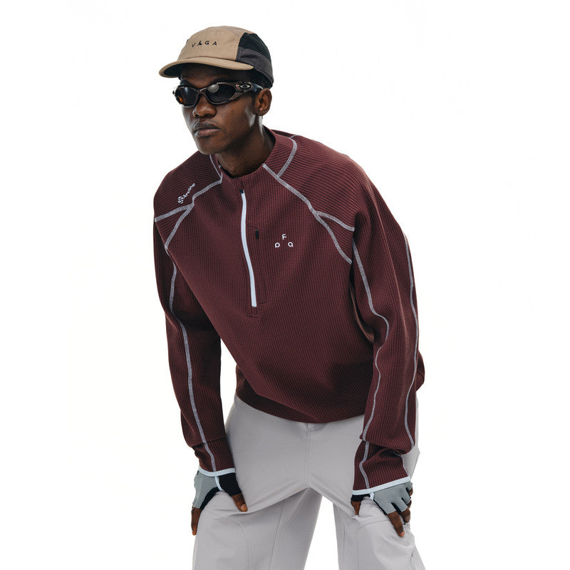FPA Quick-Dry Half-Zip Contrast Stitch T-Shirt
