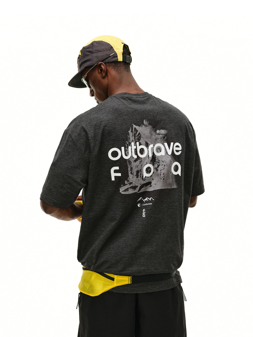 FPA Quick-Dry Breathable Mountain-Style Color-Block Print Short Sleeve Summer Sports Design Crew Neck Unisex Mid-Sleeve T-Shirt for Men