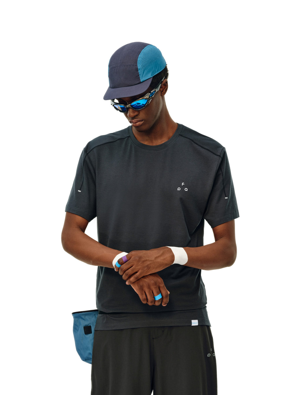 FPA COOLMAX Quick-Dry Breathable Reflective Dot Print Short Sleeve T-Shirt for Men, Summer Cool Feel Crew Neck