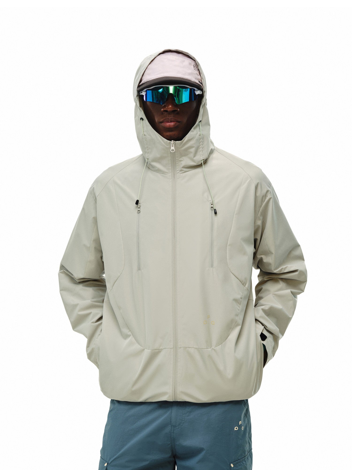 FPA Double-Layer Drawstring Hooded Structured Shell Jacket, Spring Outdoor Sports Premium Unisex Zip-Up Coat