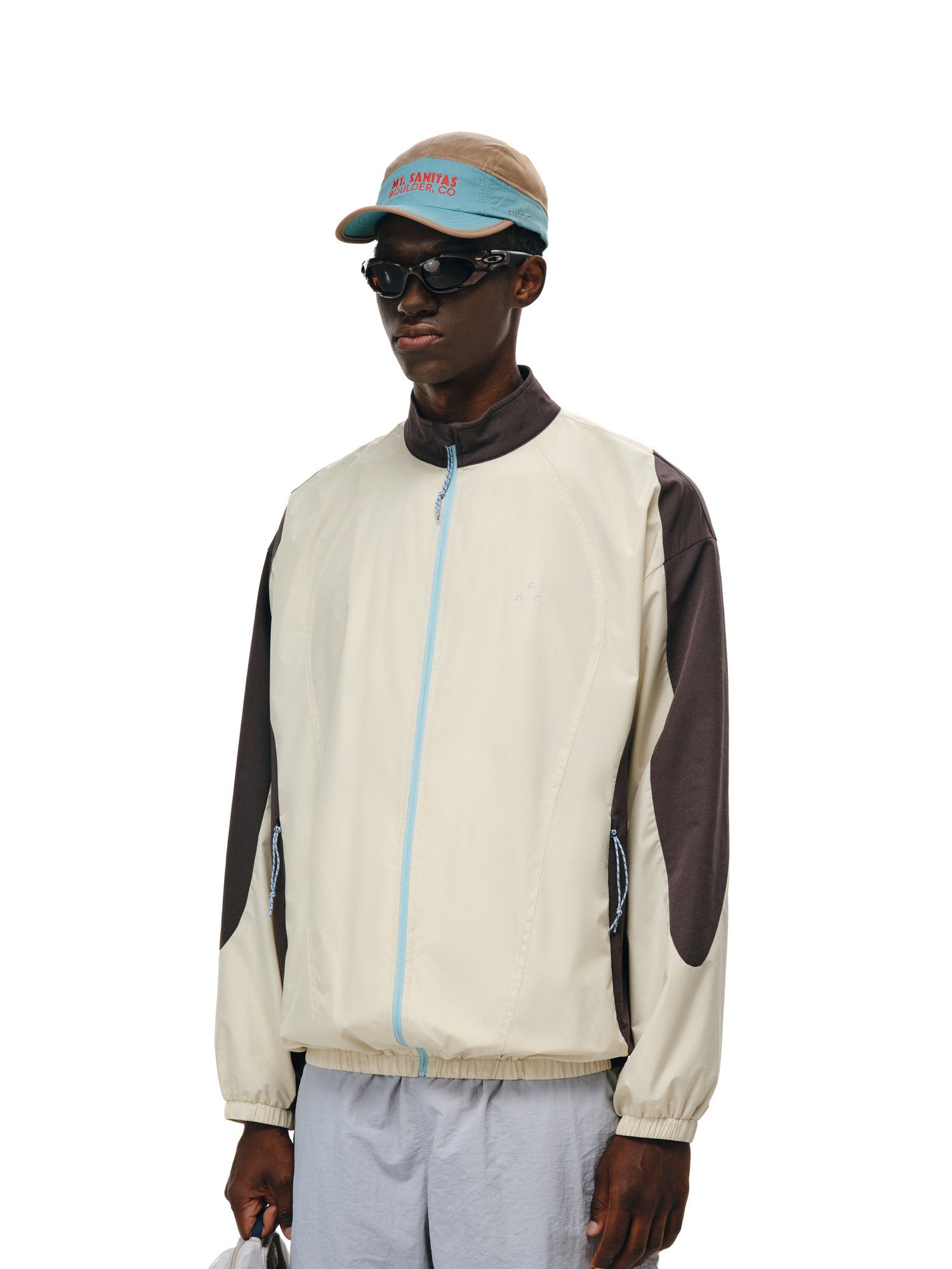 FPA Color-Block Sports Jacket Spring/Autumn Chinese Streetwear Retro Patchwork Couple Stand Collar Thin Loose Casual Outerwear