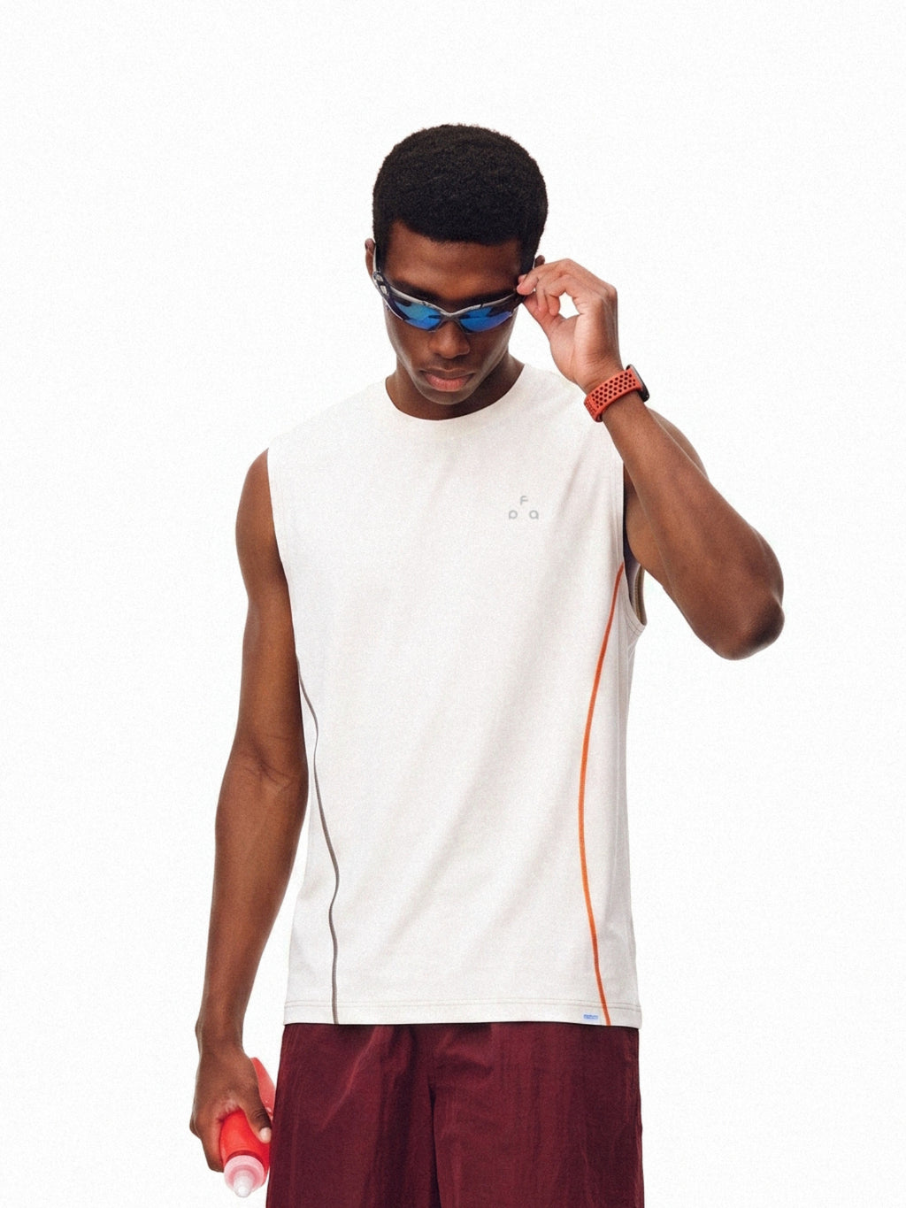 FPA Coolmax Color-Block Fitness Casual Vest Summer Basic Logo Outdoor Running Sleeveless T-Shirt for Men