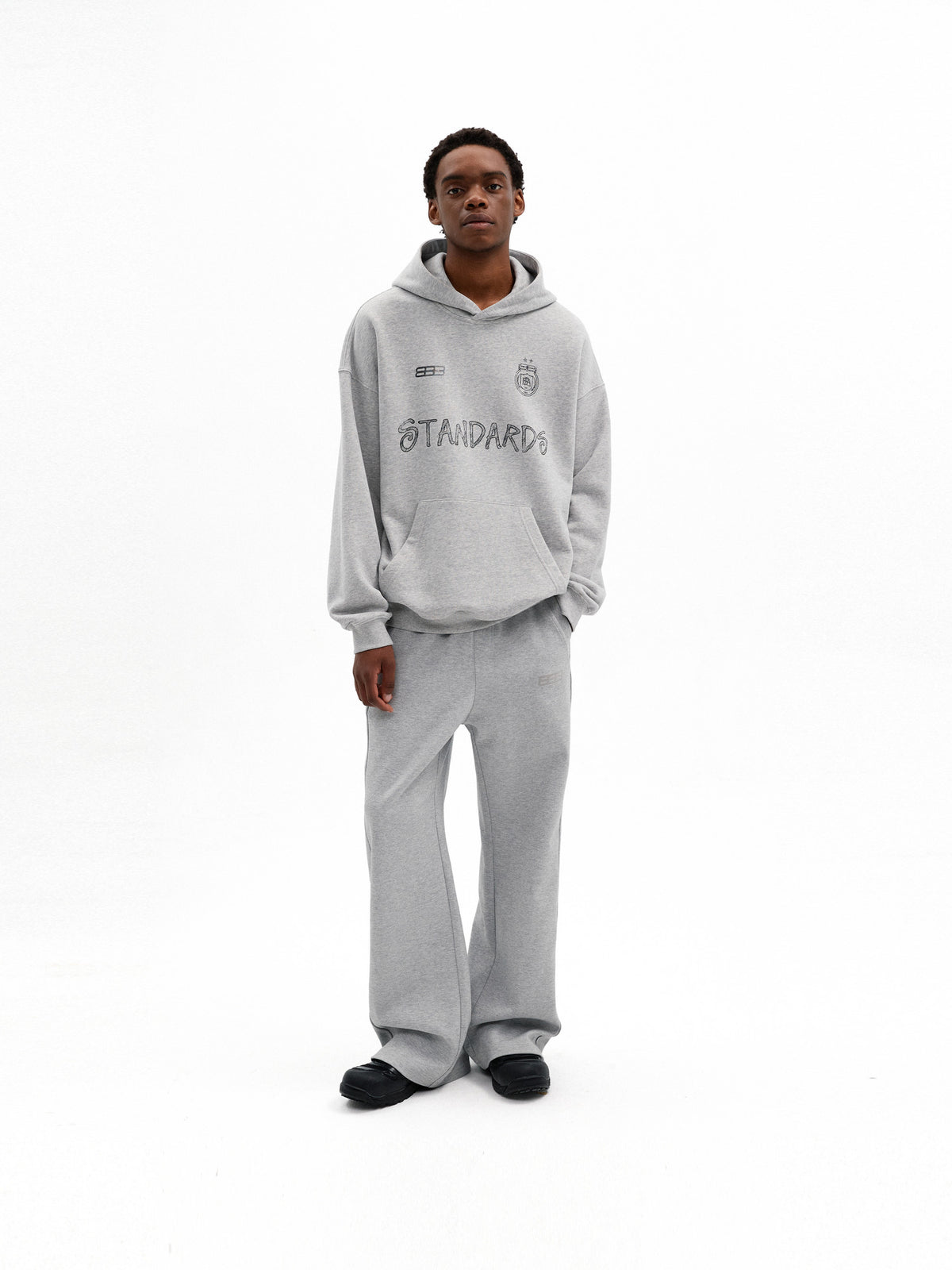 FPA Thread-Spliced Air-Layer Sweatpants for Spring/Autumn Drawstring Loose Straight-Leg Streetwear Sports Casual Long Pants