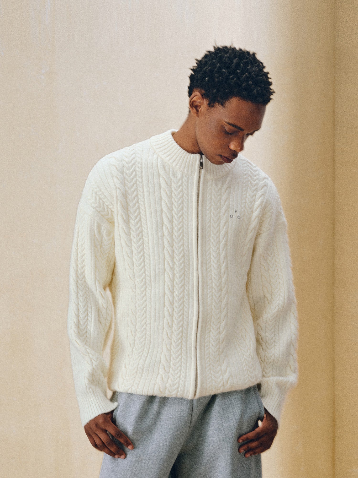 FPA Cable Knit Soft Zip-Up Sweater 2026 New Style Casual Autumn Knit Cardigan for Couples