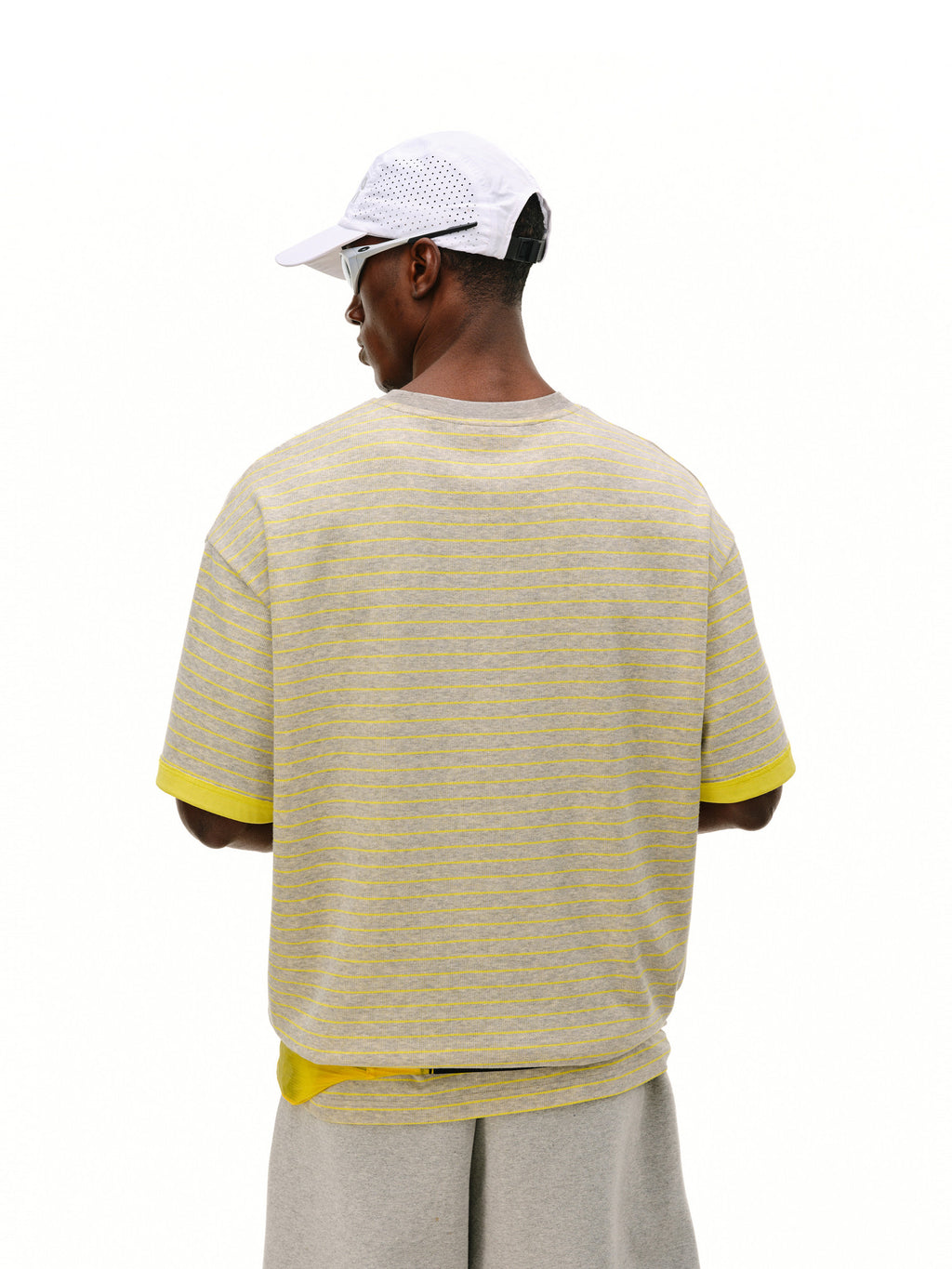 FPA Contrast Stripe Short Sleeve Tee with Color-Block Design – Classic Crew Neck Unisex Athletic T-Shirt
