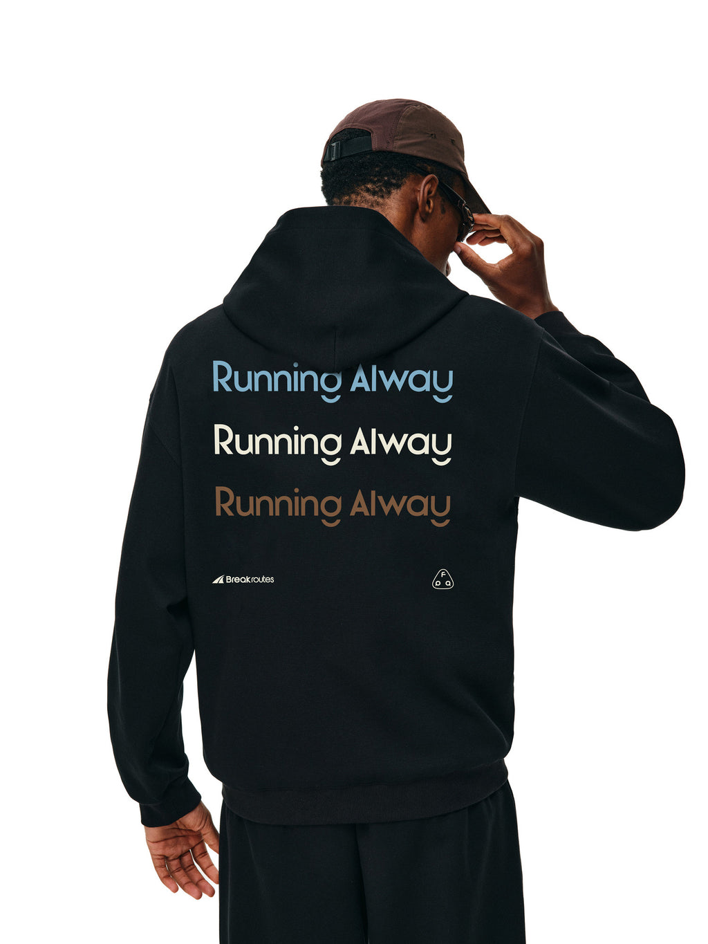 FPA Brand Slogan Contrast Color Block Hoodie - Spring/Fall Athletic Print Loose Fit Couple Casual Hooded Sweatshirt for Men