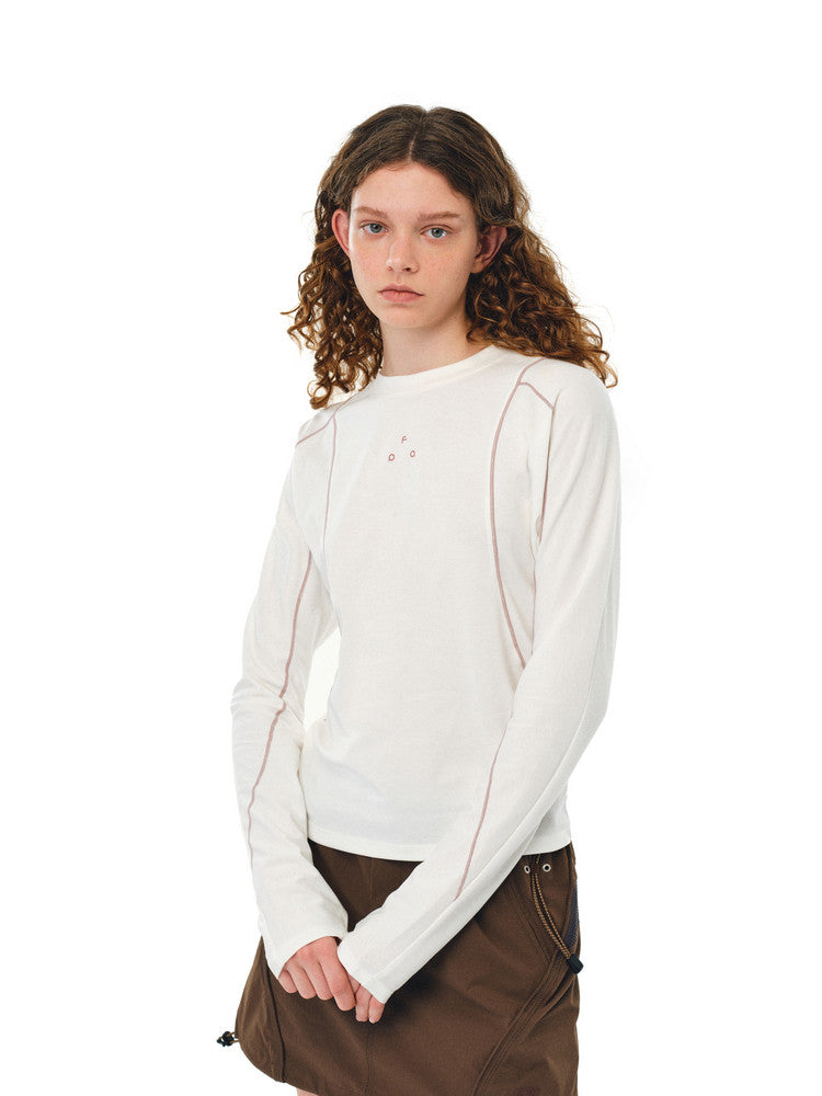 FPA Outdoor Structured Contrast Stitching Breathable Slim-Fit Long-Sleeve Top