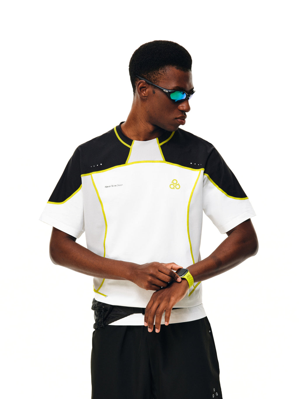 FPA Quick-Dry Color-Block Breathable Short-Sleeve T-Shirt, Summer Perforated Seam Detail, Round Neck, Couple Style, Casual Sports Tee