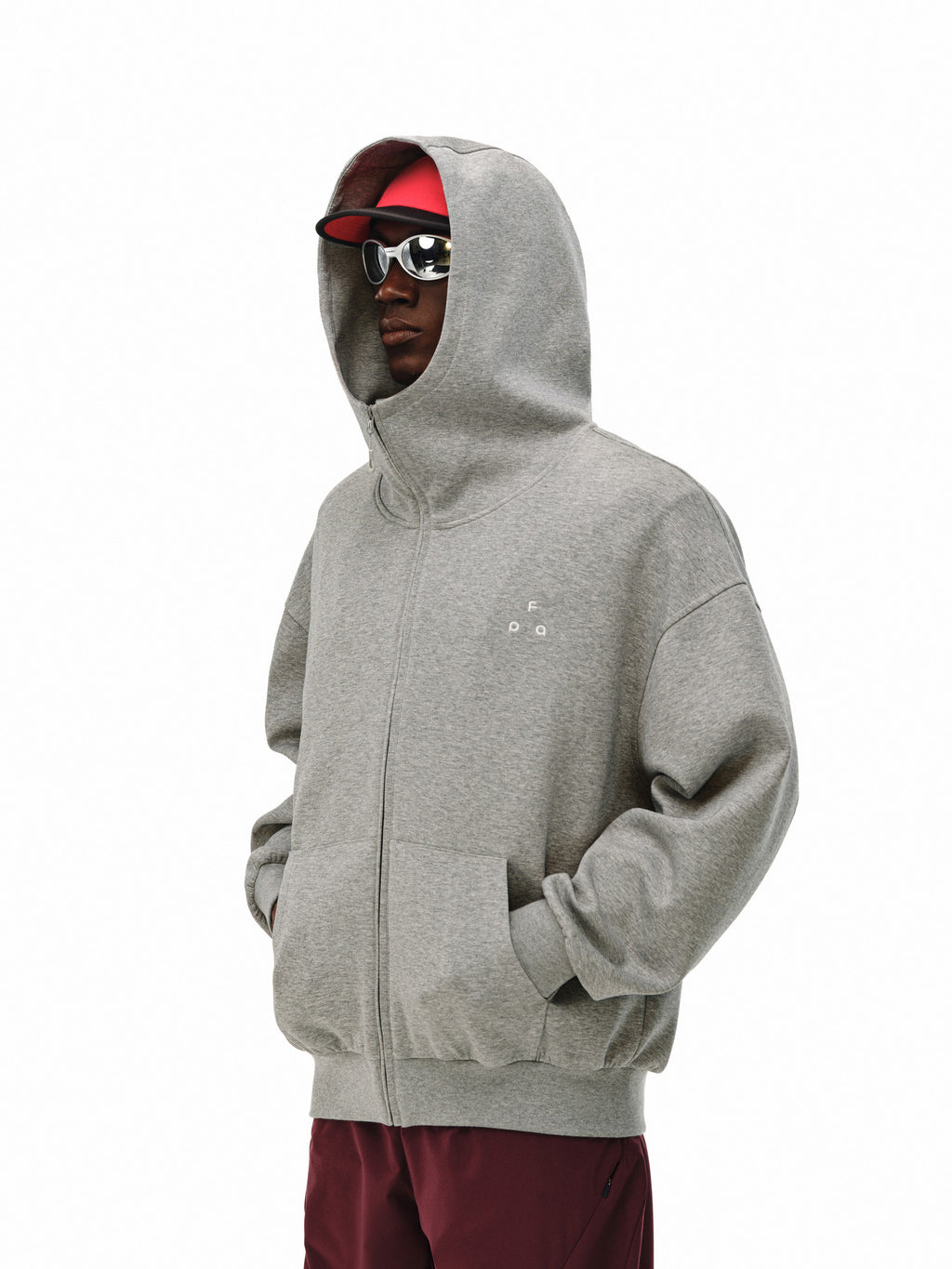 FPA Contrast Logo Zip-Up Hoodie – Relaxed Fit, Unisex, Spring/Fall