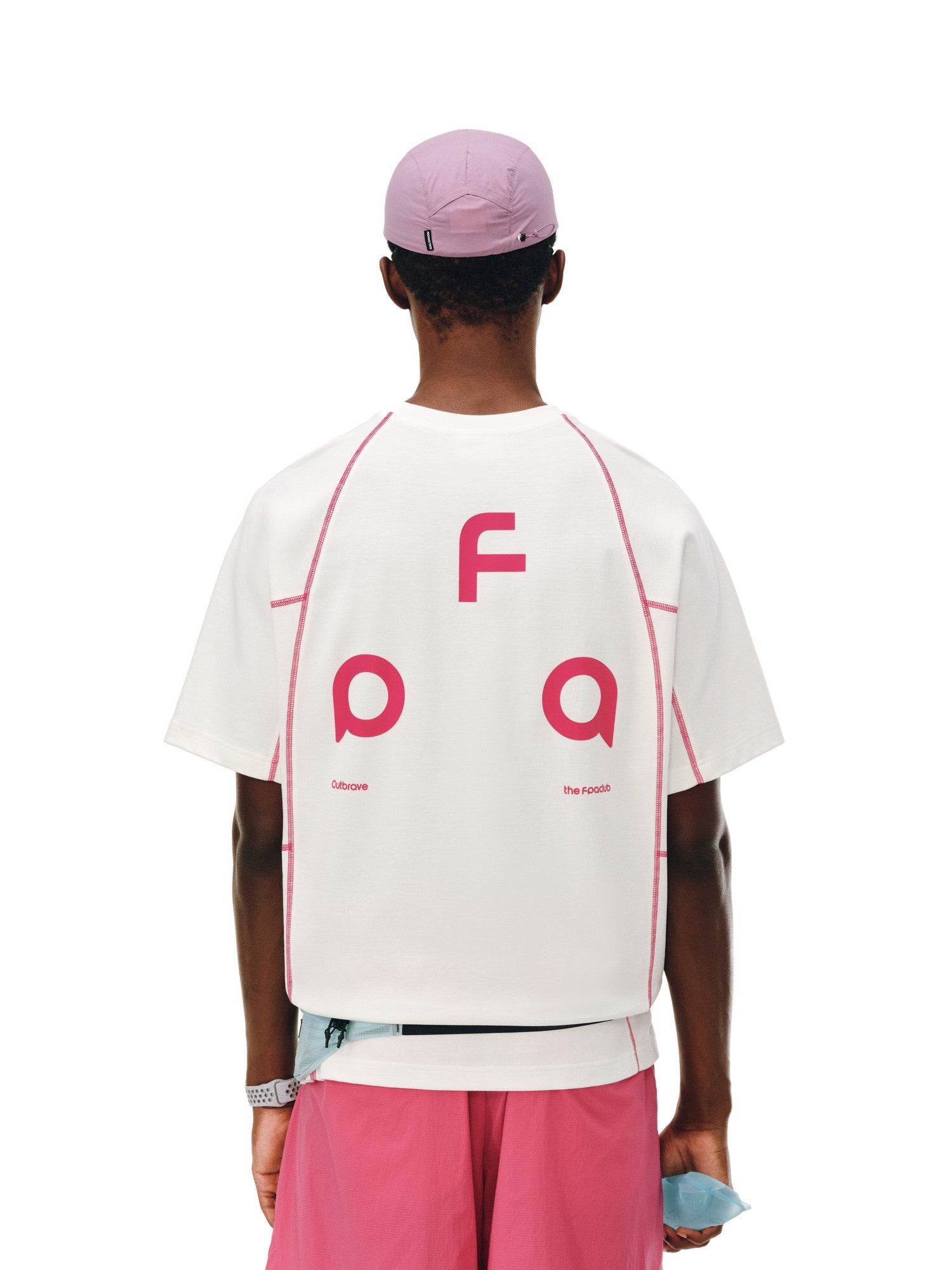 FPA Contrast Stitch Brand Triangle Logo Short Sleeve T-Shirt - Summer Basic Casual Unisex Black White Tee