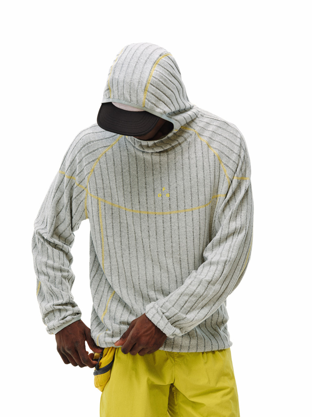 FPA Textured Contrast Long Sleeve Hooded T-Shirt 2026 New Spring/Fall Unisex Streetwear Stripe Design