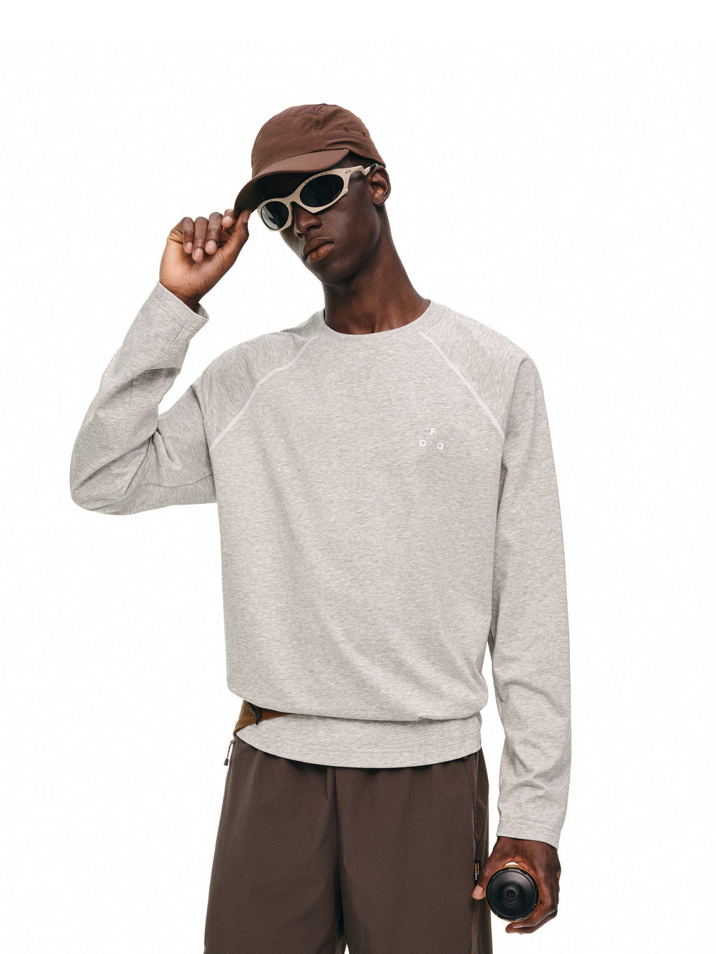 FPA Triangle Logo Printed Crew Neck Long Sleeve Lightweight Basic Logo Tee for Couples, Spring/Fall