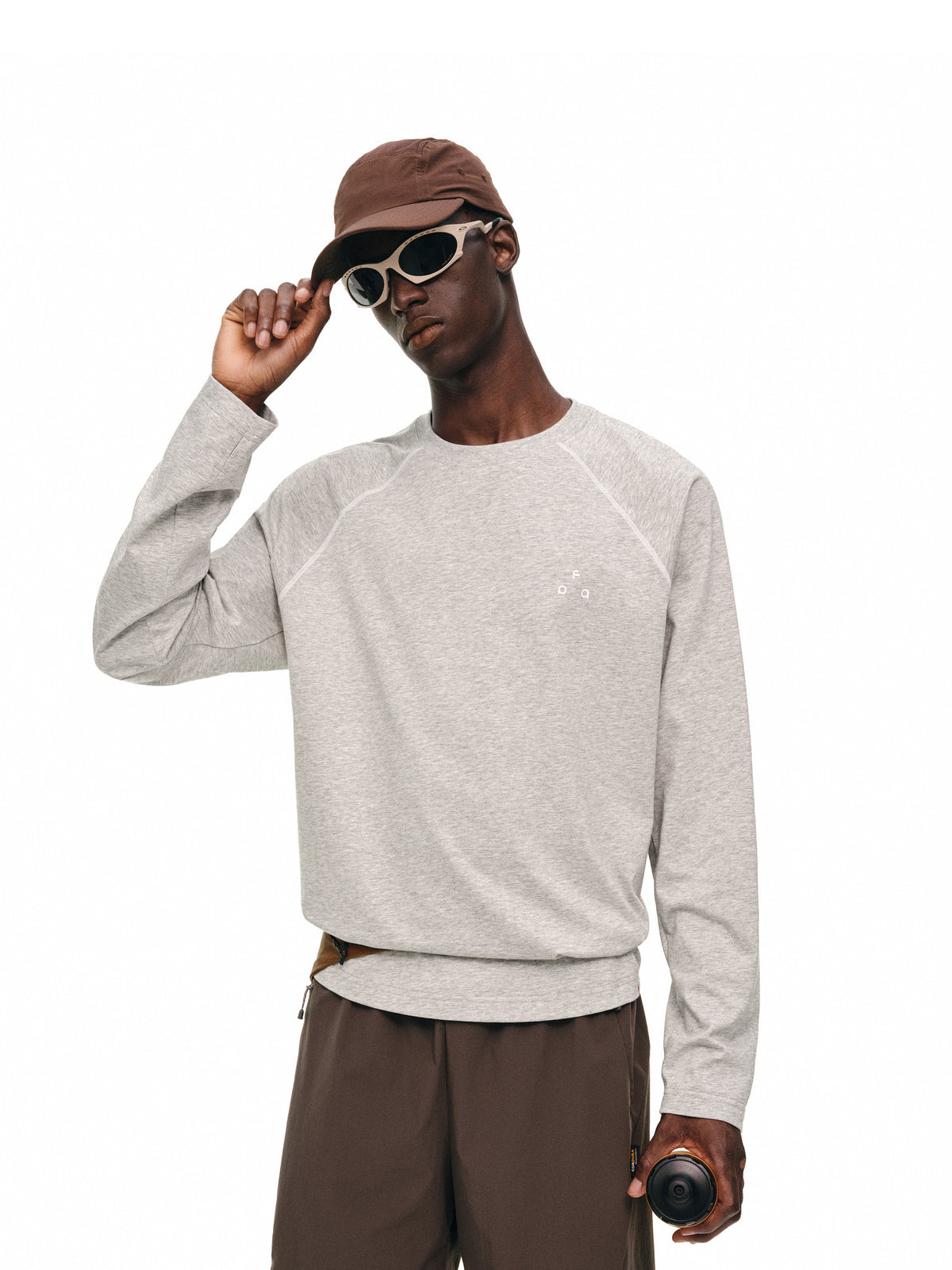 FPA Triangle Logo Printed Crew Neck Long Sleeve Lightweight Basic Logo Tee for Couples, Spring/Fall
