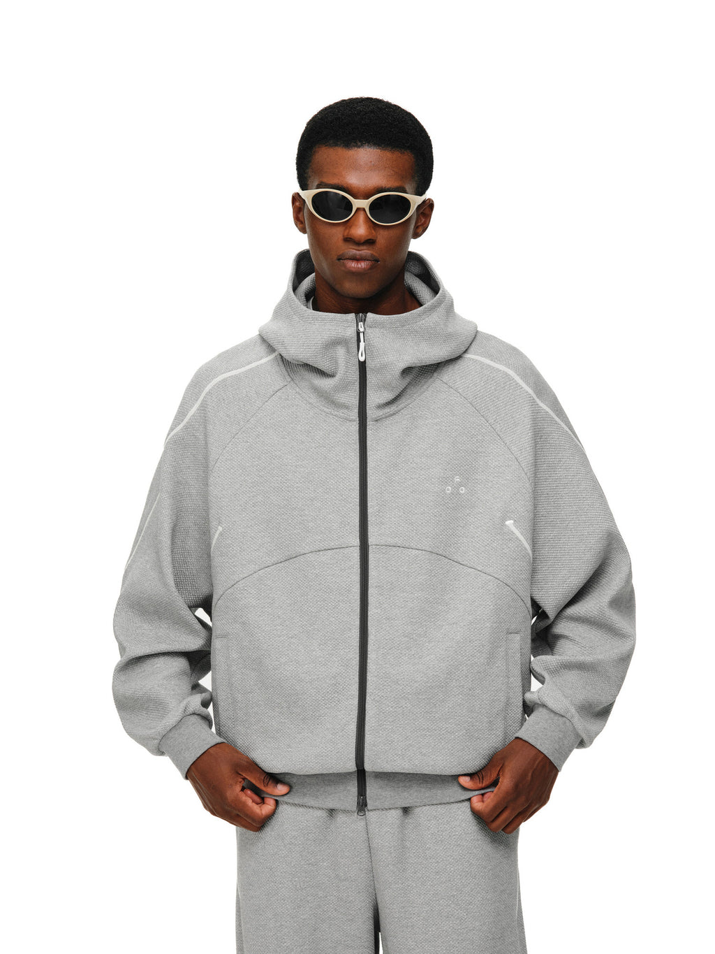 FPA 3D Jacquard Textured Stitch Sports Hoodie for Men and Women, Spring/Fall, Windproof Collar, Loose Fit, Available in S-4XL