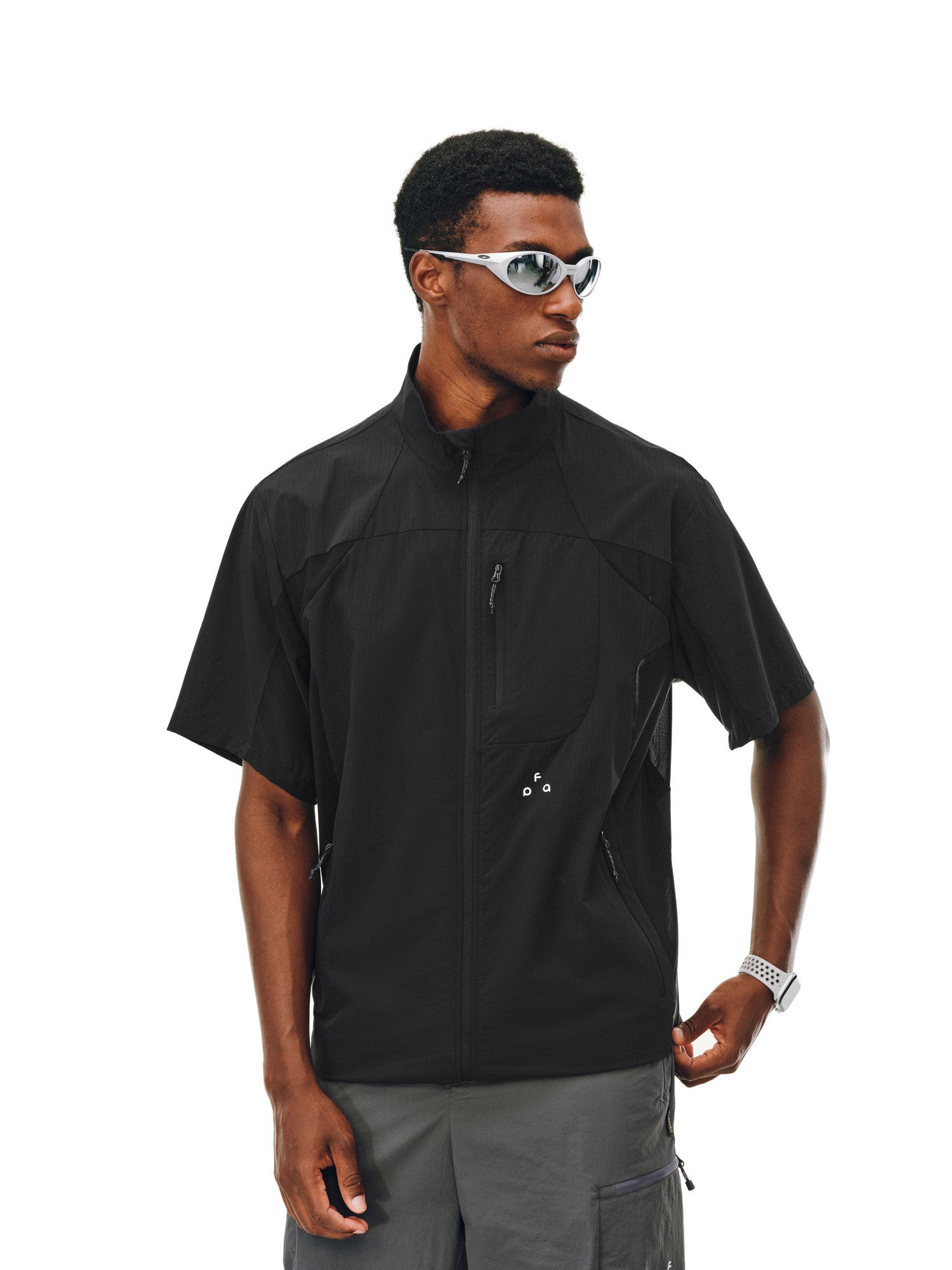 FPA Cool-Touch Breathable Stand Collar Multi-Pocket Short-Sleeve Shirt Summer Chinese Trend Outdoor Sports Quick-Dry Half-Sleeve Shirt