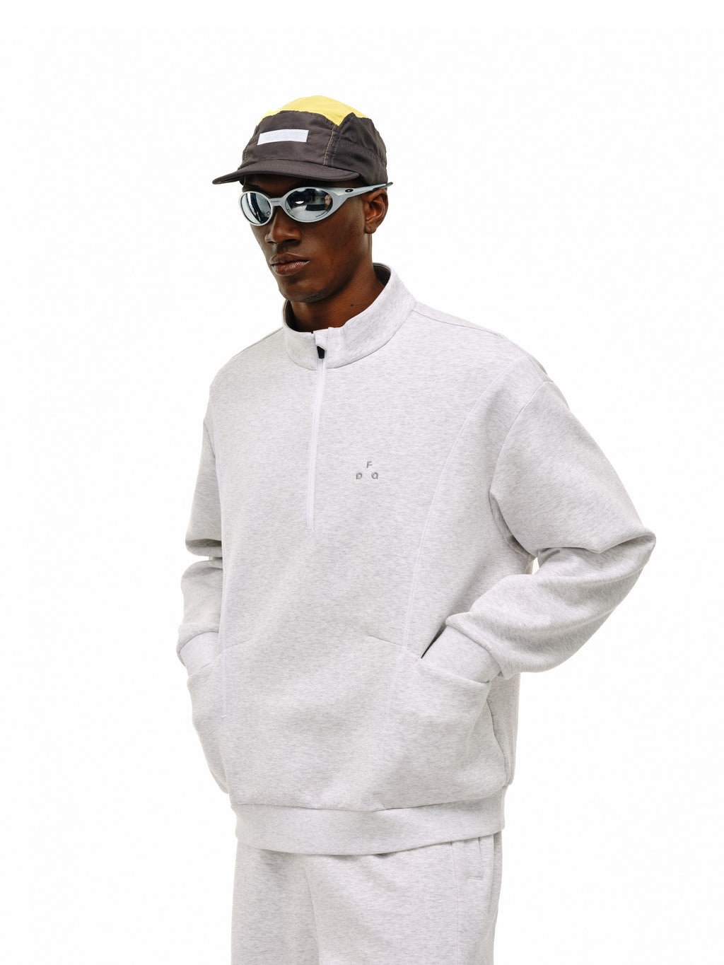 FPA Lyocell Warm Structure Half-Zip Pullover Sweatshirt for Men – Spring Semi-High Collar Casual Top