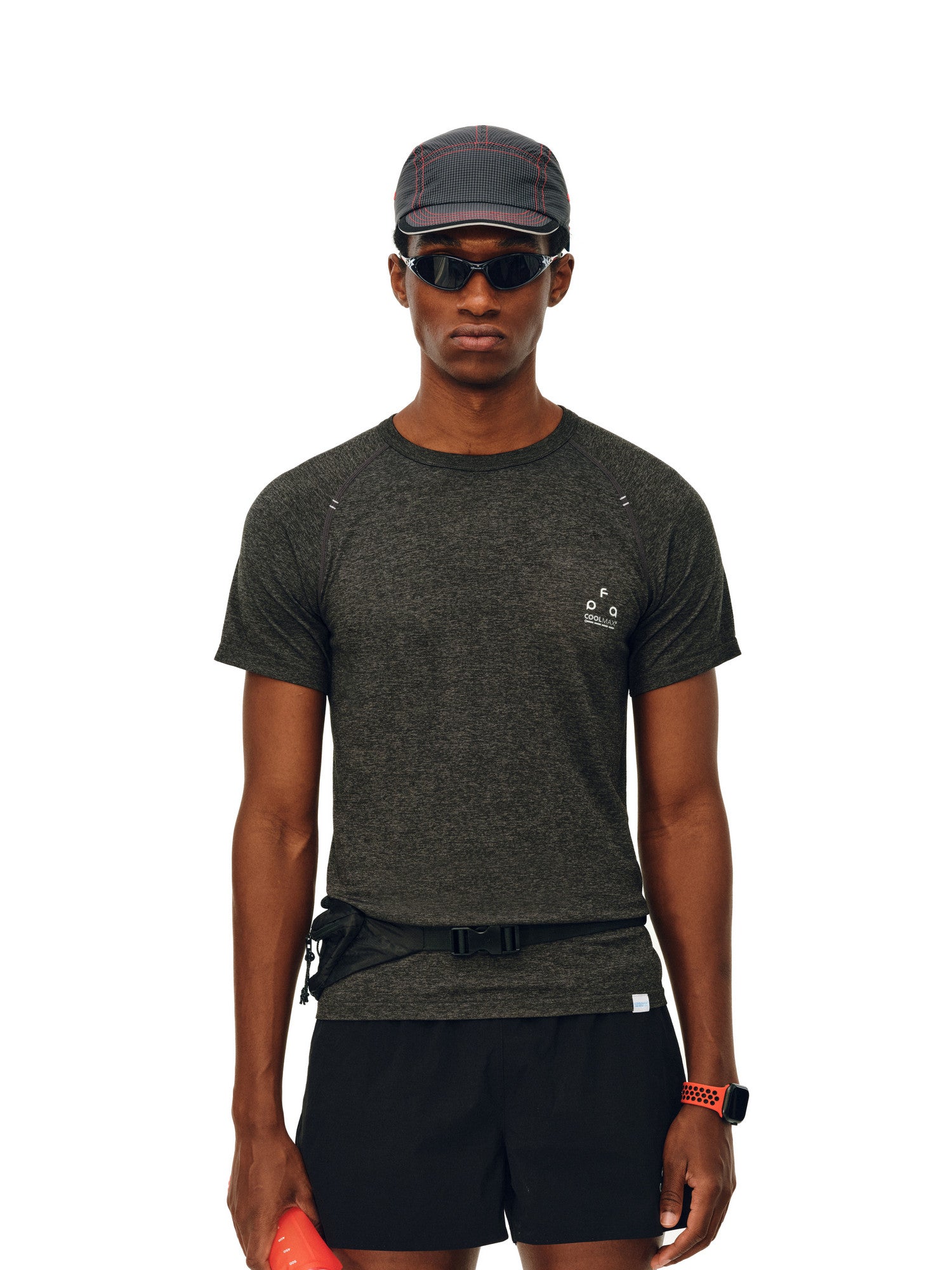 FPA COOLMAX One-Piece Knit Athletic Heather Short Sleeve Outdoor Crew Neck Fitted Premium Design Summer T-Shirt for Men