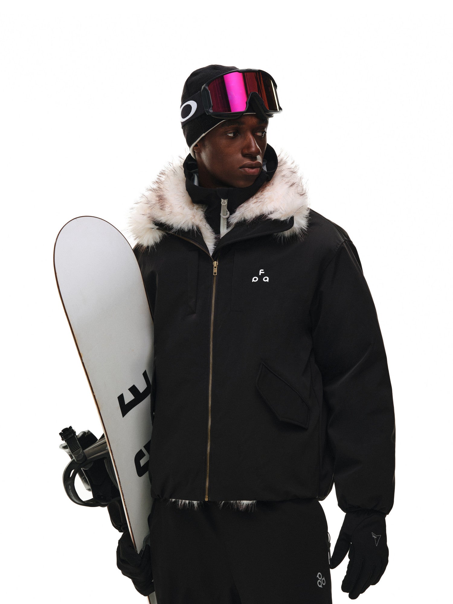FPA Eco-Friendly Mink Fur Collar Stand Collar Green Parka Down Jacket Winter Warm Couple Down Coat
