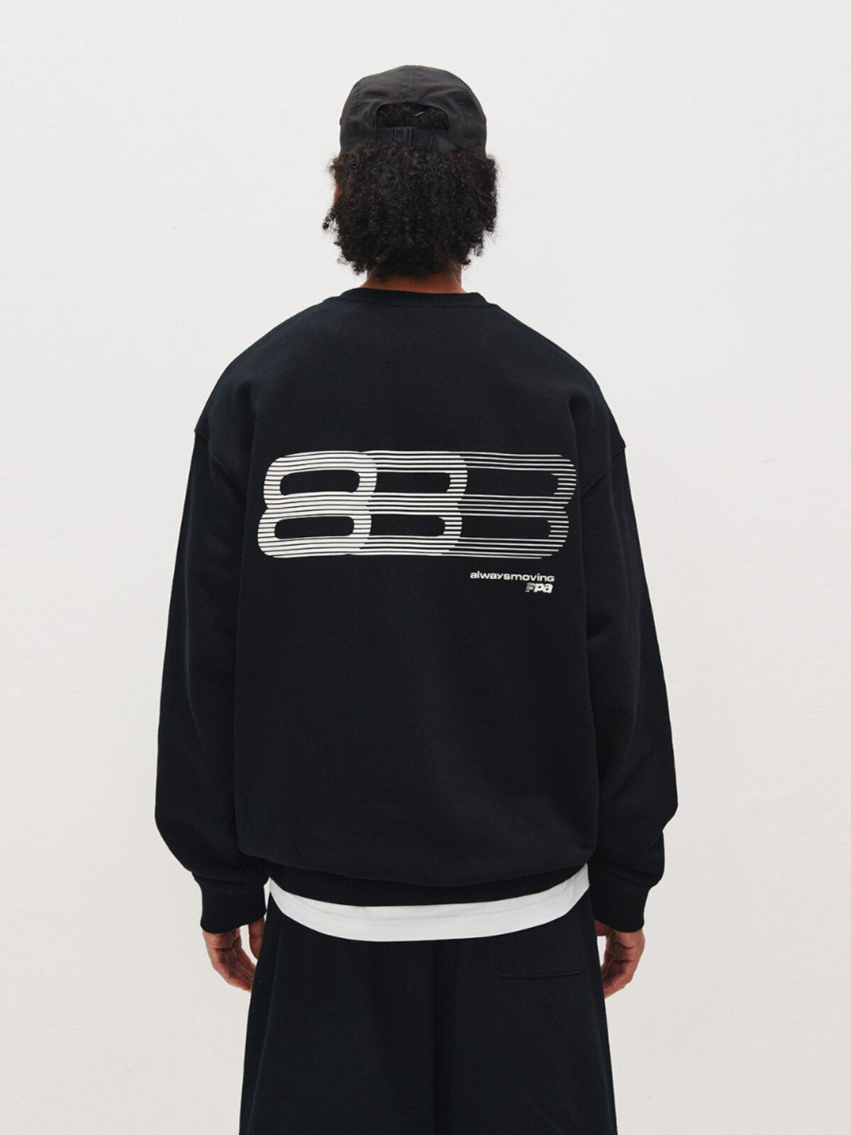 FPA Gradient Track Graphic Crew Neck Sweatshirt - Chinese Streetwear, Loose Fit, Unisex Pullover Long Sleeve Top for Spring/Autumn