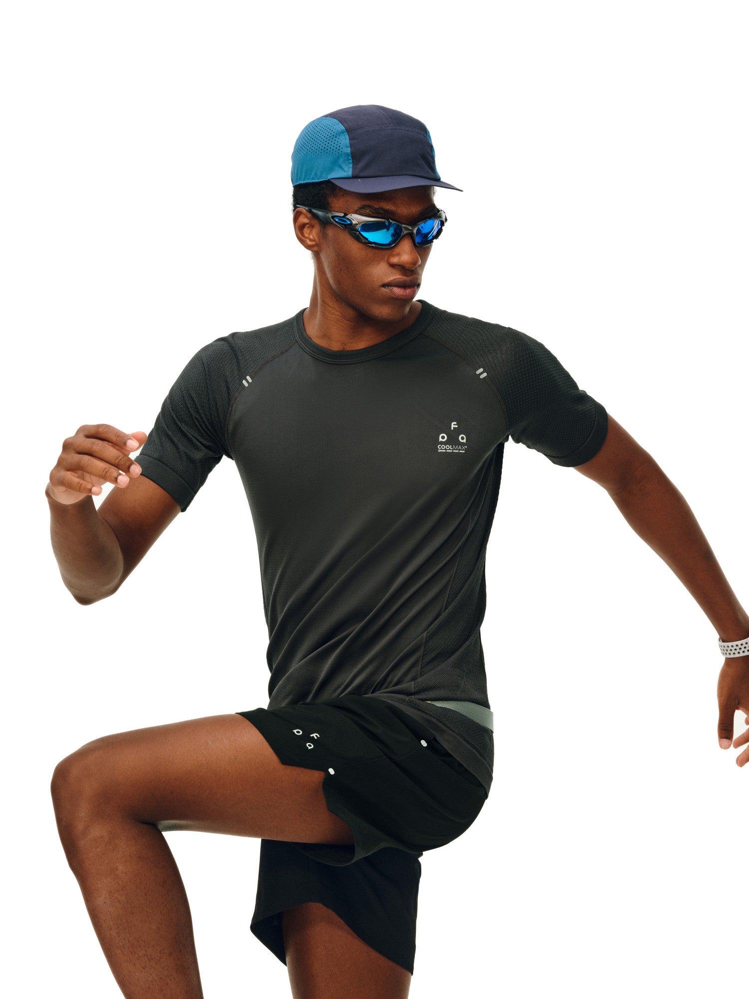 FPA Seamless Knit Sports Coolmax Short Sleeve T-Shirt for Men - Summer Outdoor Breathable, Advanced Design, Fitted
