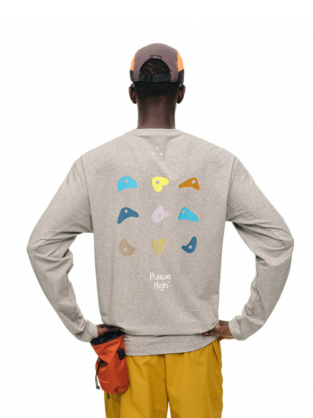 FPA Climbing Print Quick-Dry Long Sleeve Sports T-Shirt for Men, Spring/Fall Outdoor Fitness Breathable Running Tee