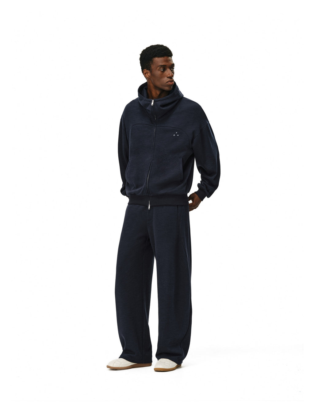FPA Slub Cotton Moisture-Wicking Zip-Up Hoodie Sweatshirt - Casual Unisex Fall Essential, Loose Fit