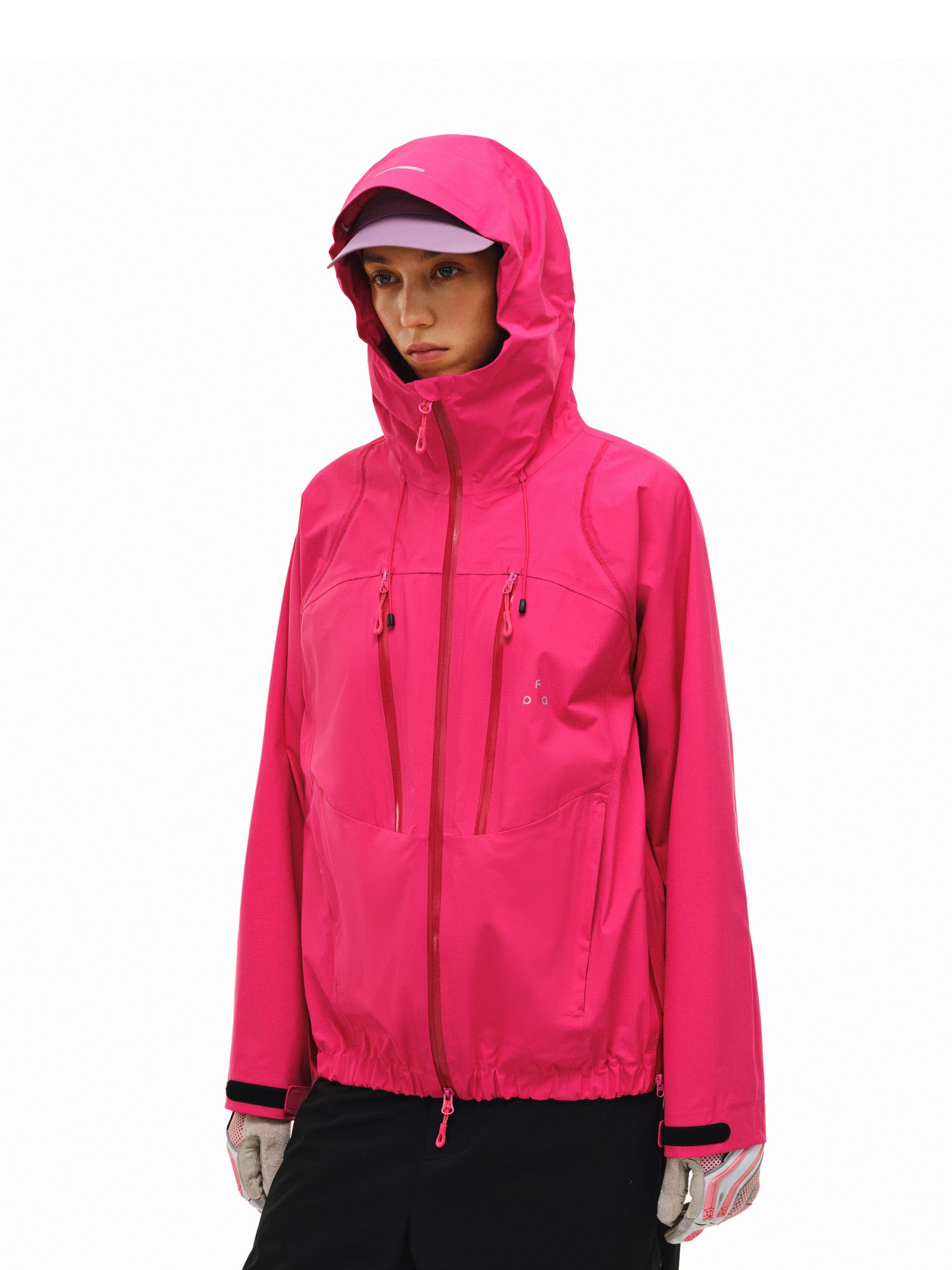 FPA Fully Taped Seams, Waterproof, Windproof, and Breathable Color-Blocking Double-Zip Hardshell Jacket for Outdoor Sports Men