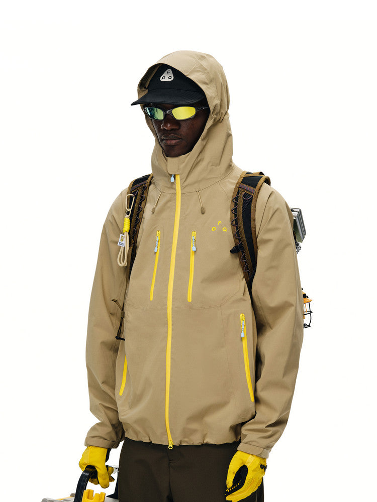 FPA Double-Zip Fully Taped Seams Rain Shield Jacket Outdoor Sports Three-Proof Mountaineering Clothes Coat