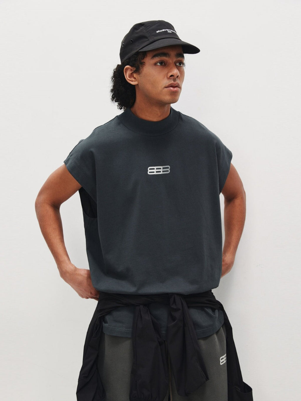 FPA High Neck Sports Tank Top - Chinese Streetwear Trend Summer Pure Cotton Basketball Outerwear Sleeveless T-Shirt for Men