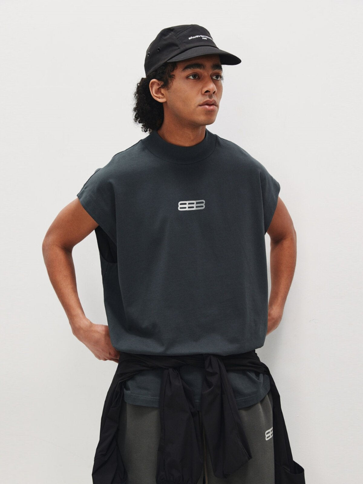FPA High Neck Sports Tank Top - Chinese Streetwear Trend Summer Pure Cotton Basketball Outerwear Sleeveless T-Shirt for Men