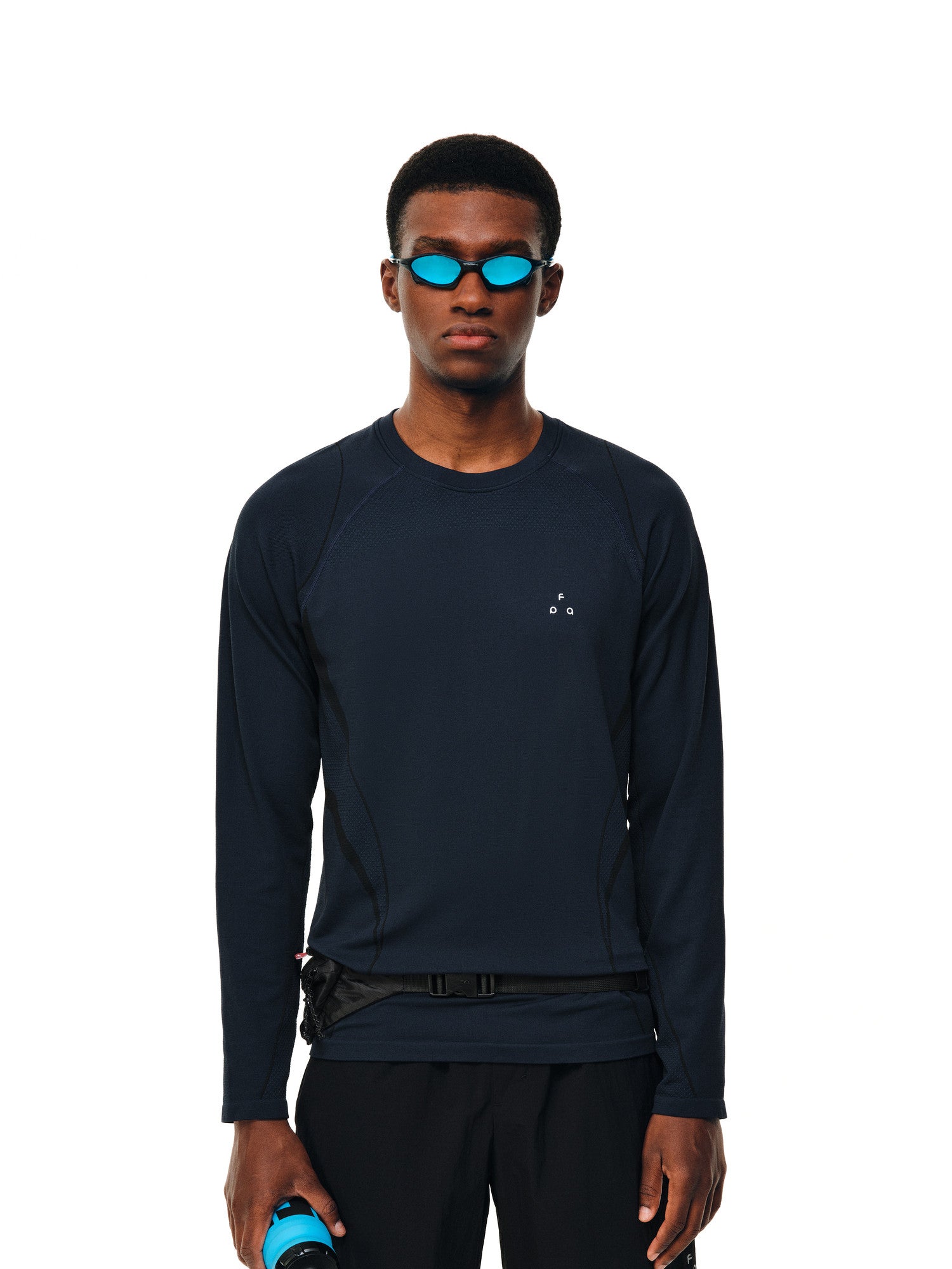FPA Textured Knit Athletic T-Shirt – Long Sleeve Crew Neck for Outdoor Fitness & Running (Spring/Autumn)