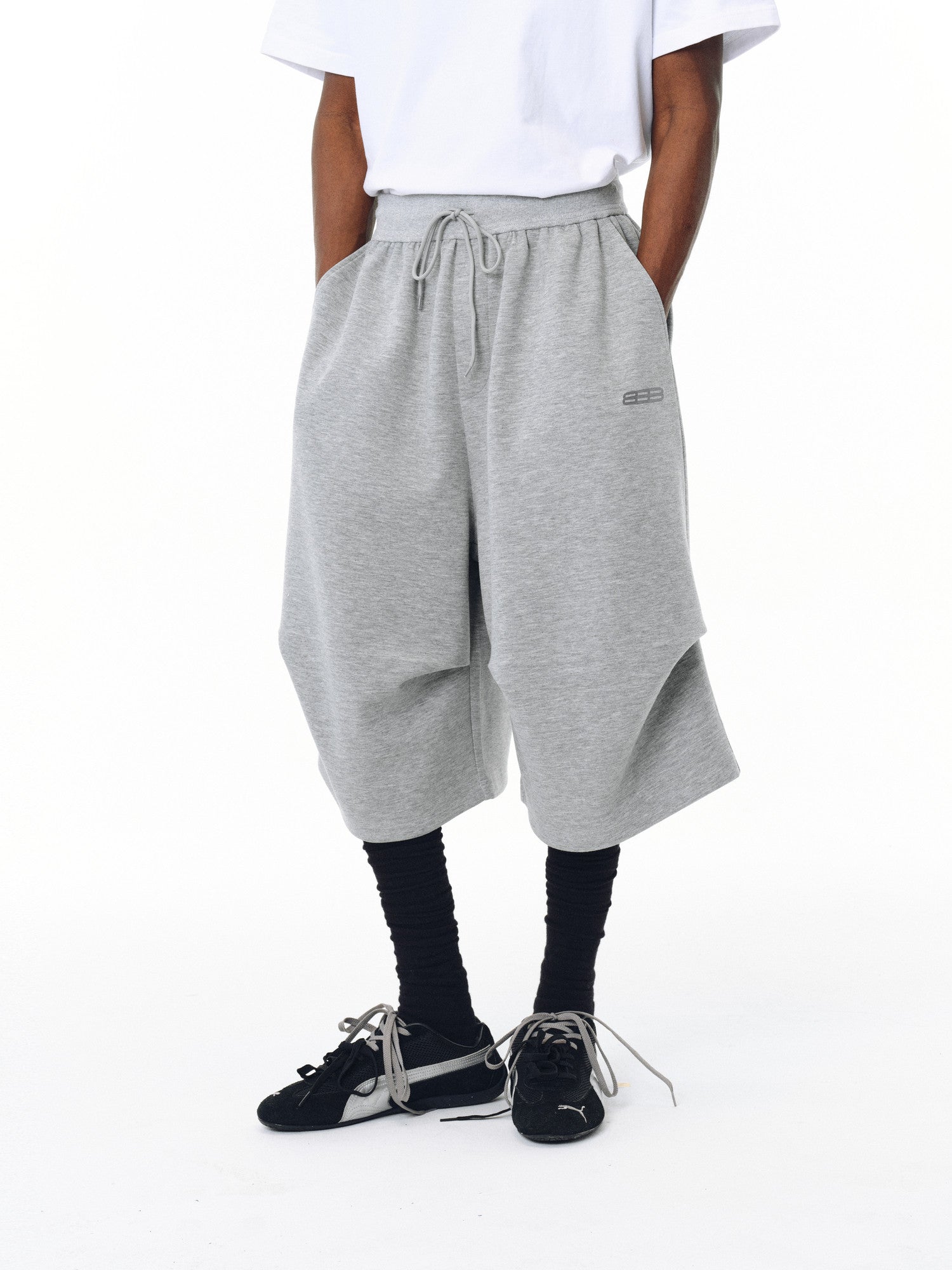 FPA Sports Air Layer Curved Hem Seven-Point Sweatpants - Chinese Streetwear Trendy Loose Design Casual Pants