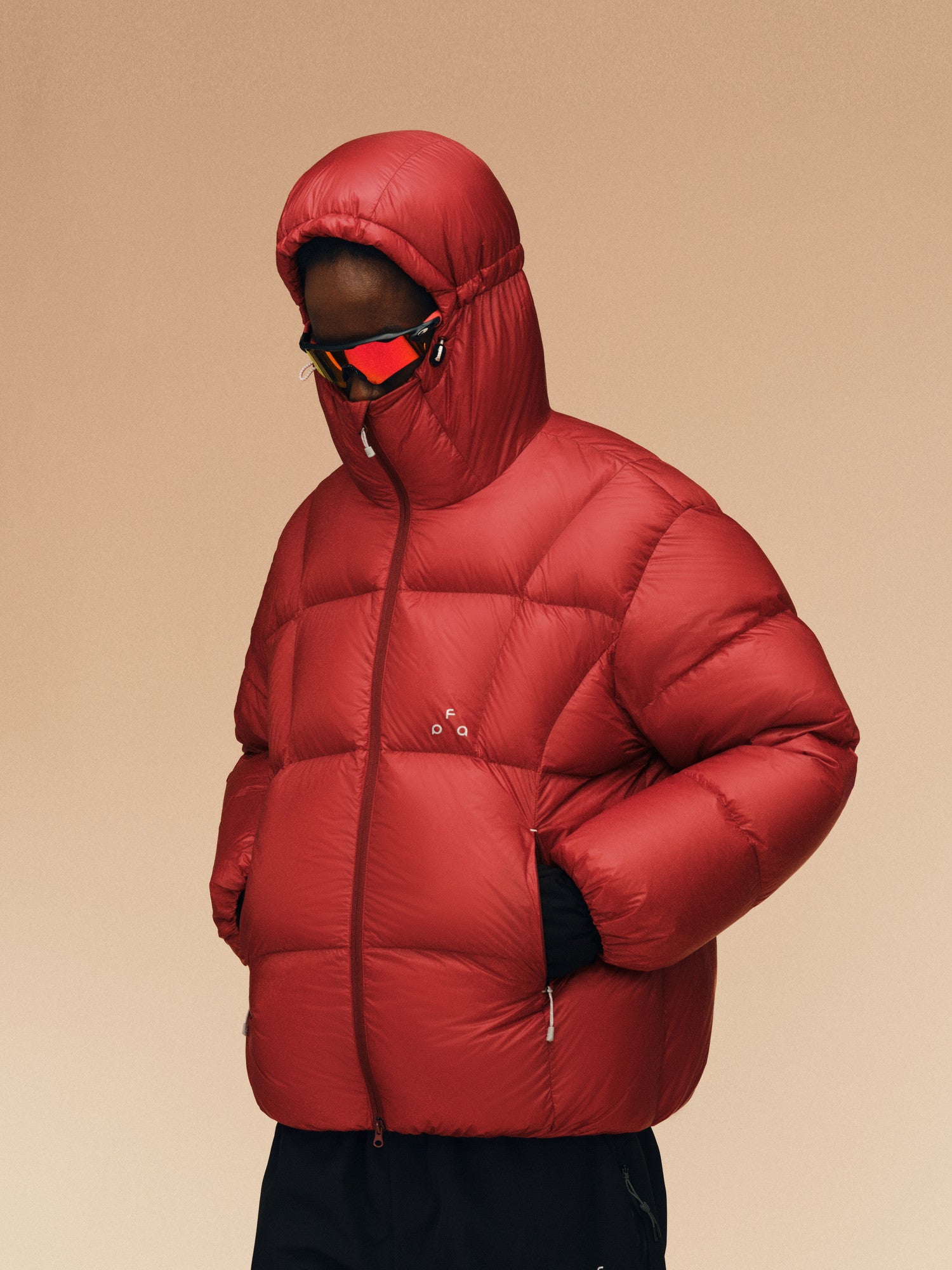 FPA95 Down 800 Fill Power Aurora Hooded Down Jacket in Chinese Red - New Year Limited Edition
