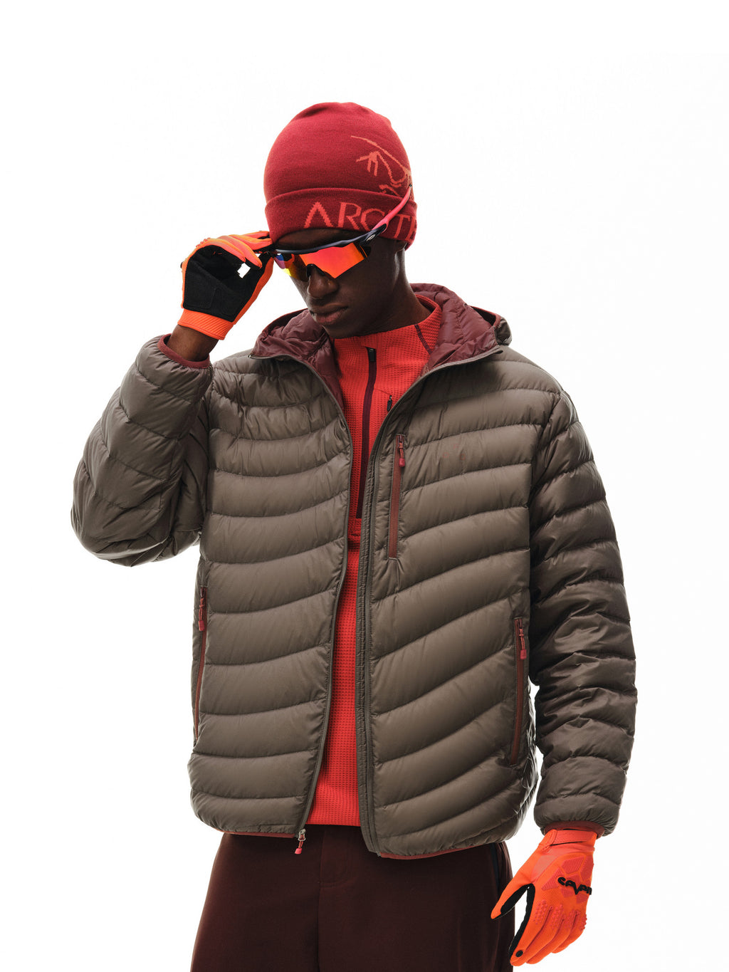 FPA Arc Lightweight Hooded Down Jacket Winter Couple Contrast Color Design Casual Retro Outerwear
